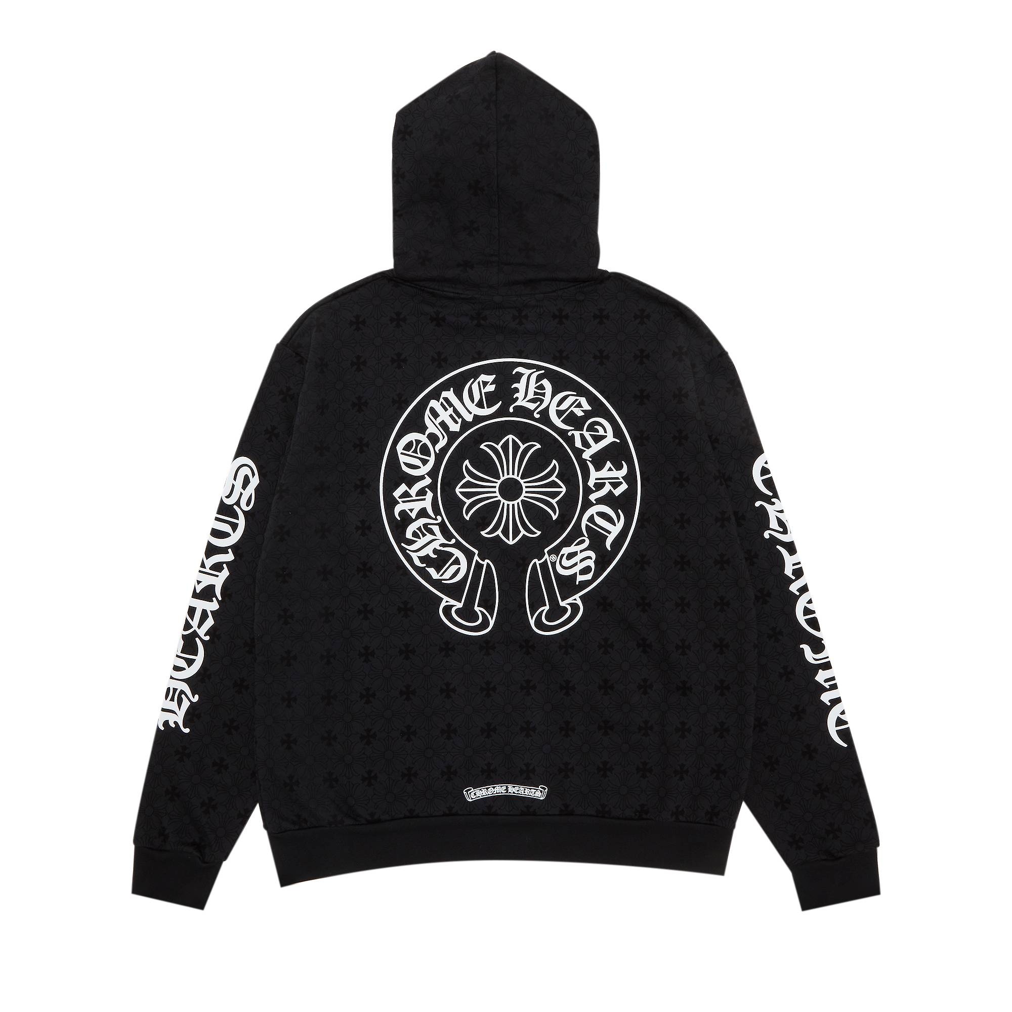 Chrome Hearts Monogram Vertical Logo Hoodie 'Black' - 2