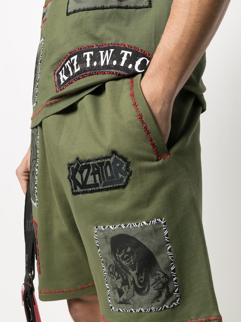 patch-detailed track shorts - 6