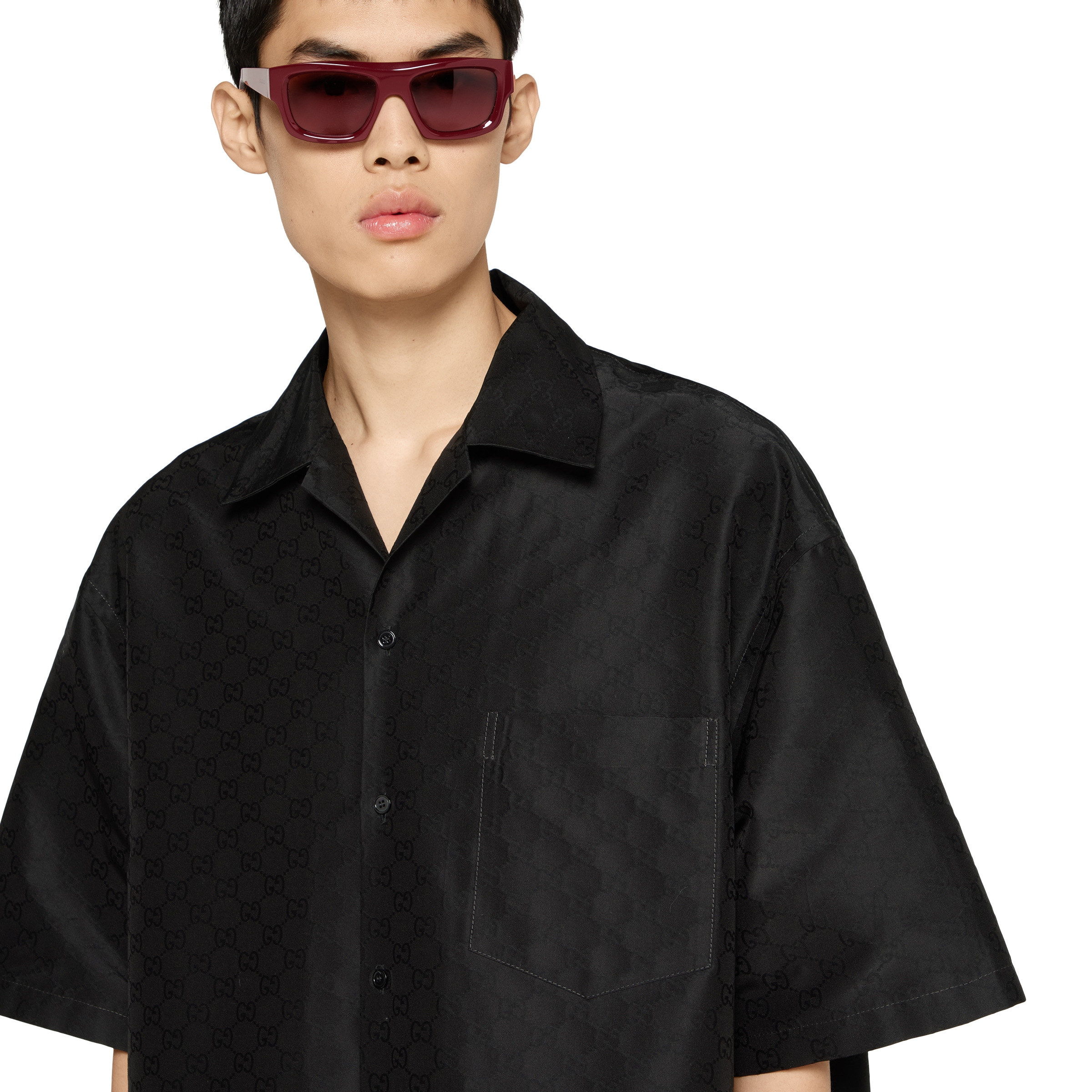 Cotton-silk GG faille shirt - 5