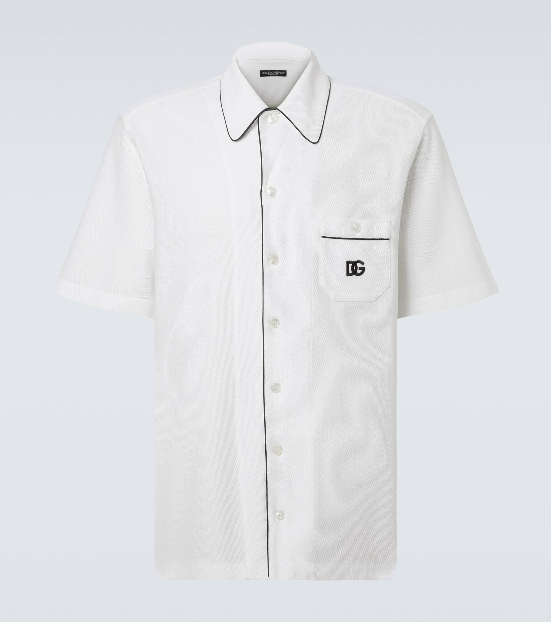 DG cotton and silk piqué bowling shirt - 1