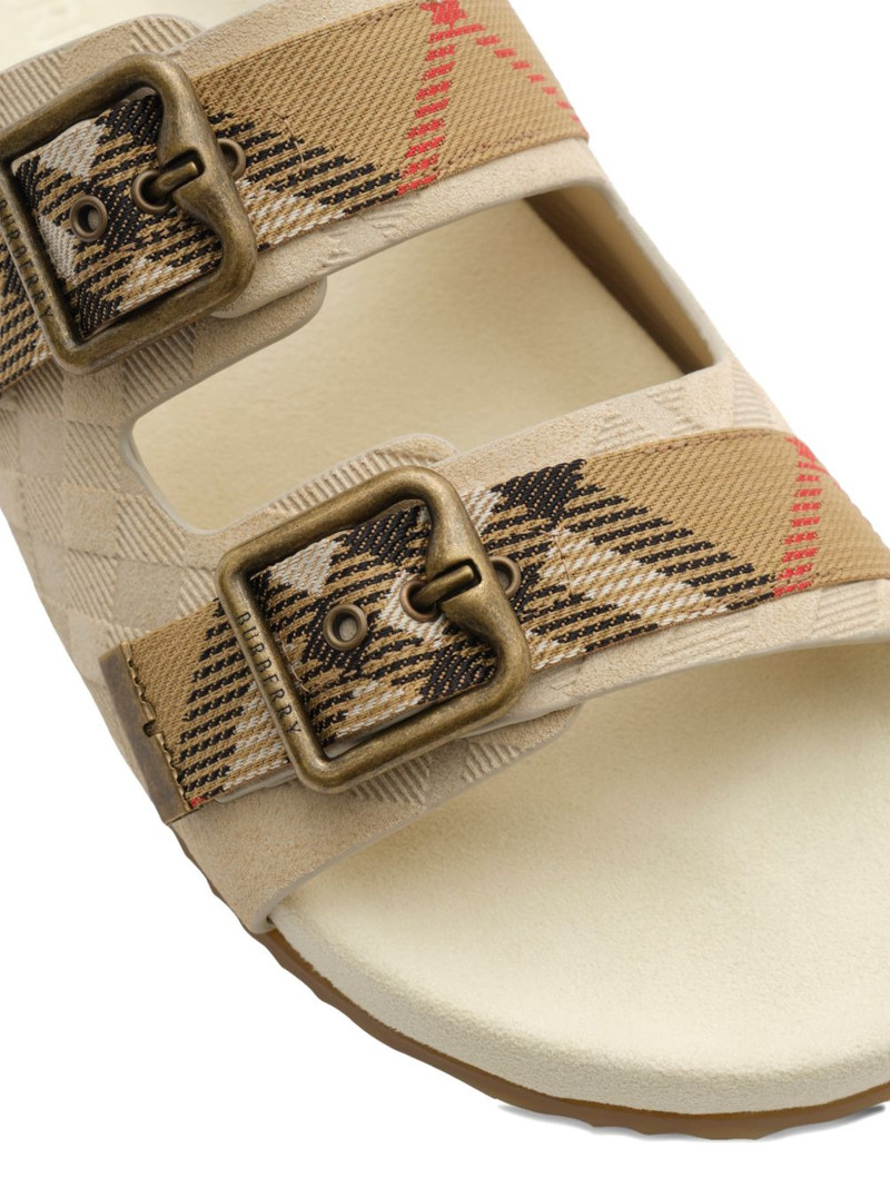 Burberry Urchin check embossed strap sandals outlook