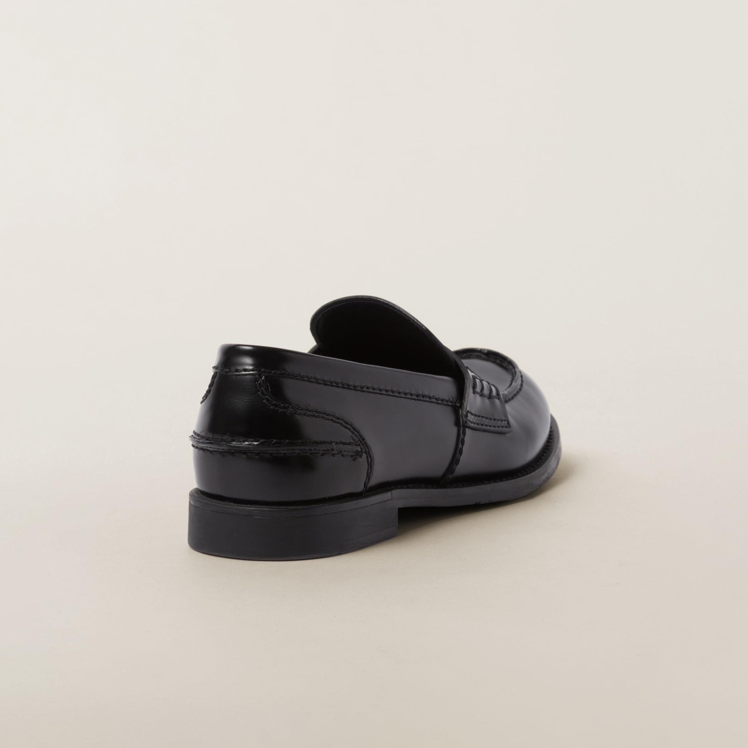 Brushed leather loafers - 3