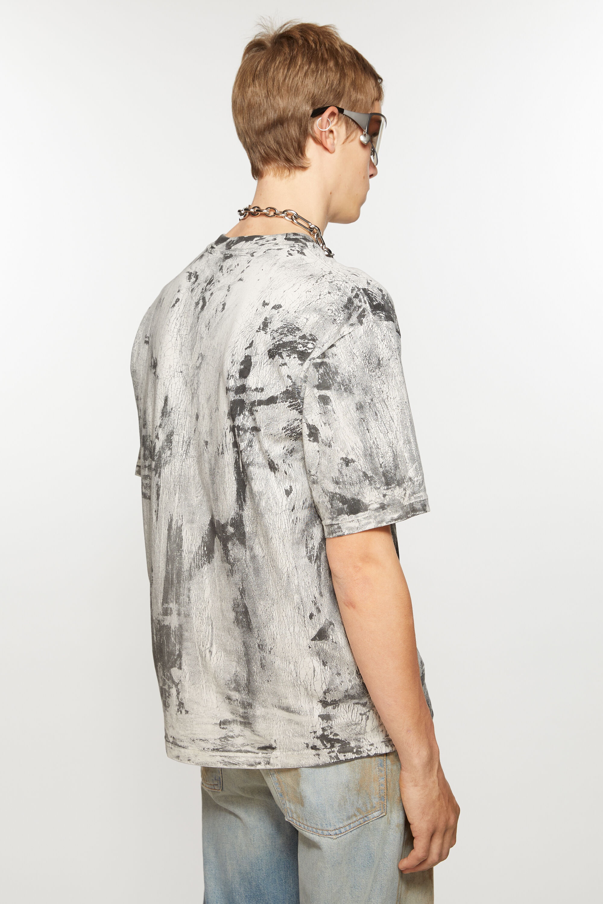 T-shirt plaster print - Faded black - 3