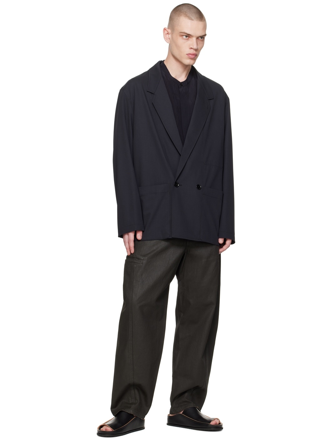 Navy Boxy Shirt - 4