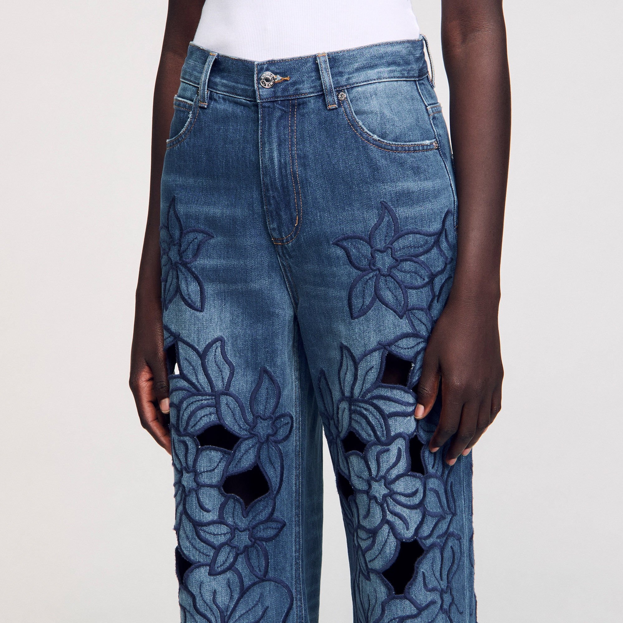 EMBROIDERED JEANS - 5