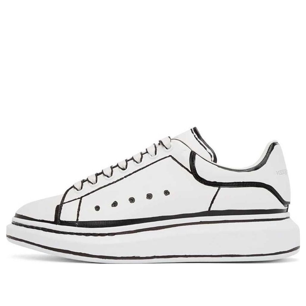 Alexander McQueen Oversized Sneaker 'White Black Outline' 627867WHYBI9061 - 1