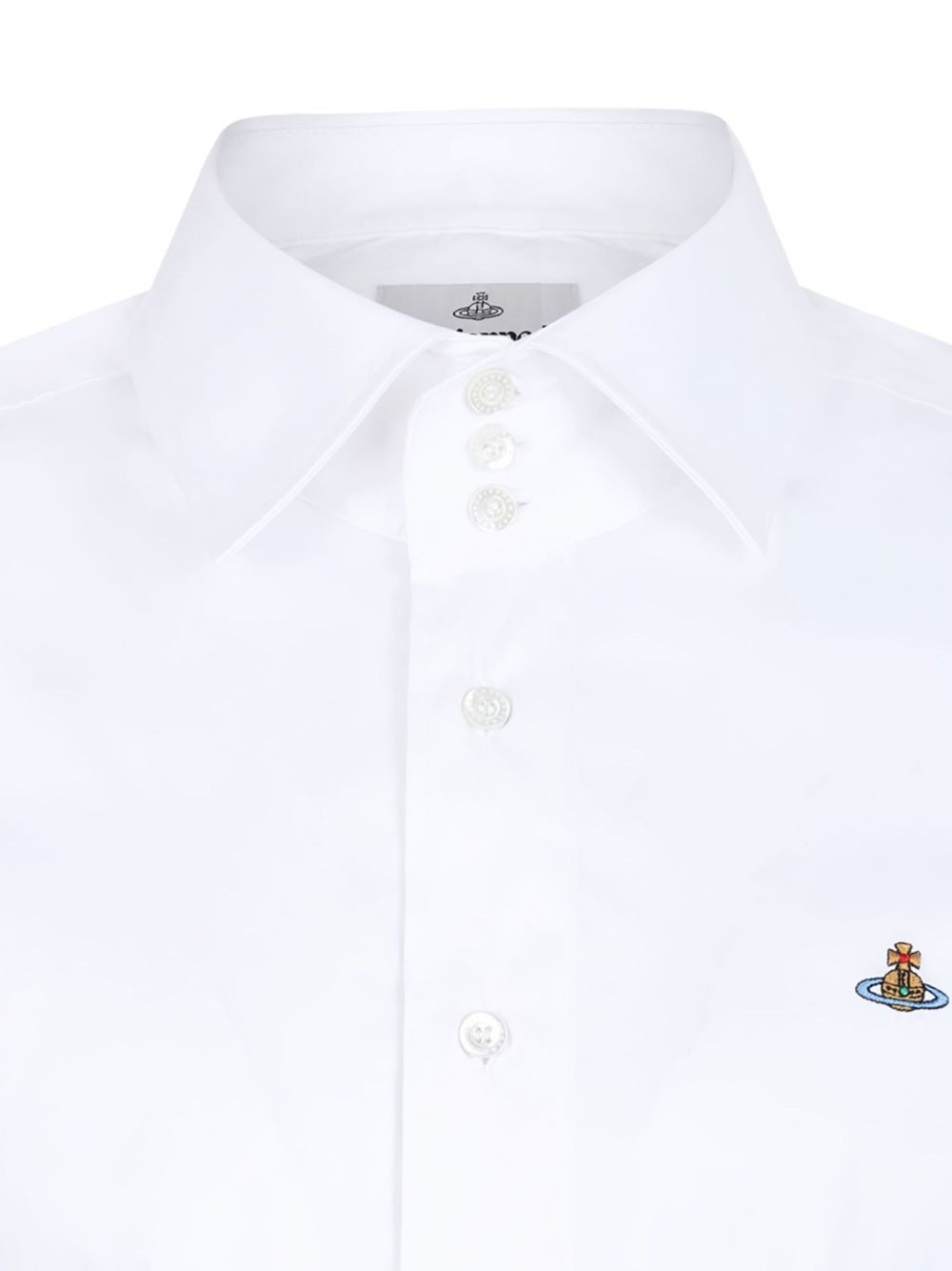 Orb-embellished cotton-blend shirt - 4