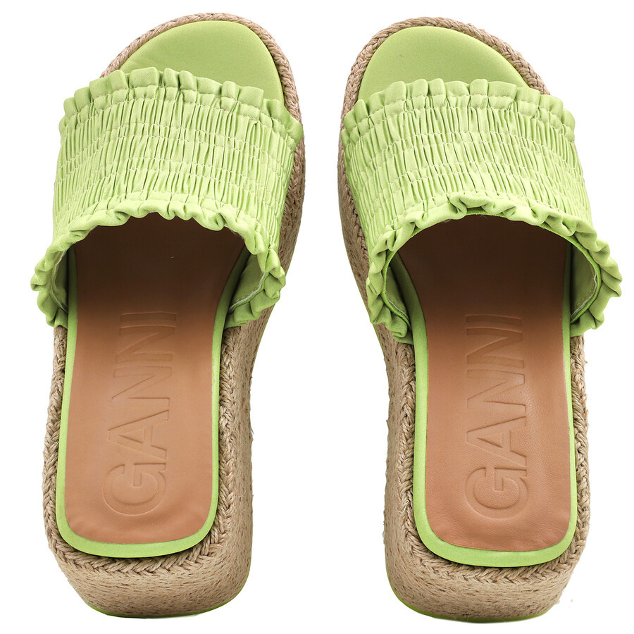Ganni Tender Shoots Smock Espadrille Wedge Sandals - 4