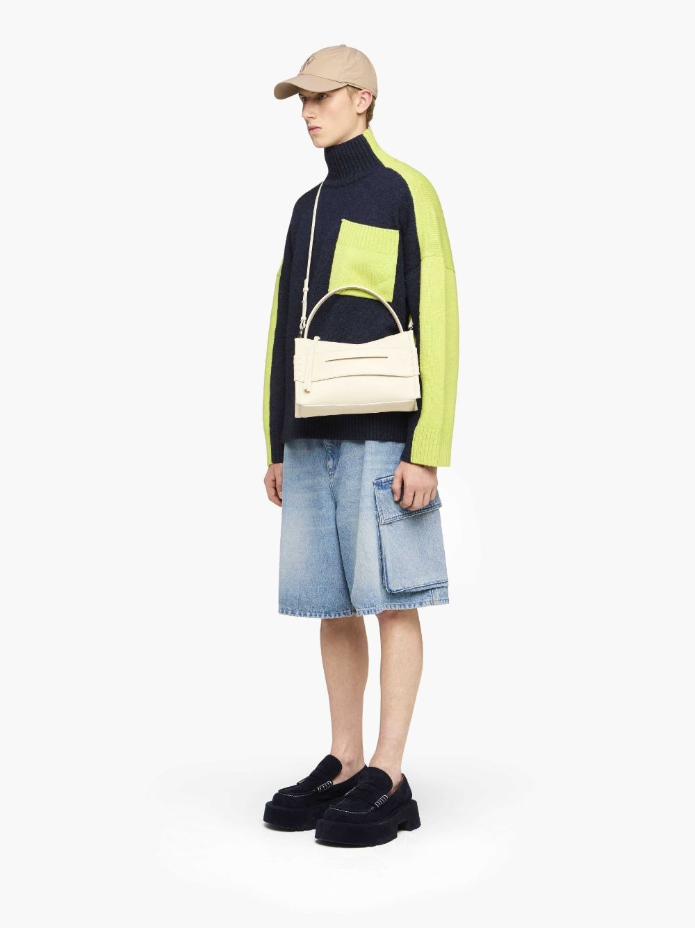 DUAL TONE - PATCH POCKET TURTLENECK SWEATER - 4