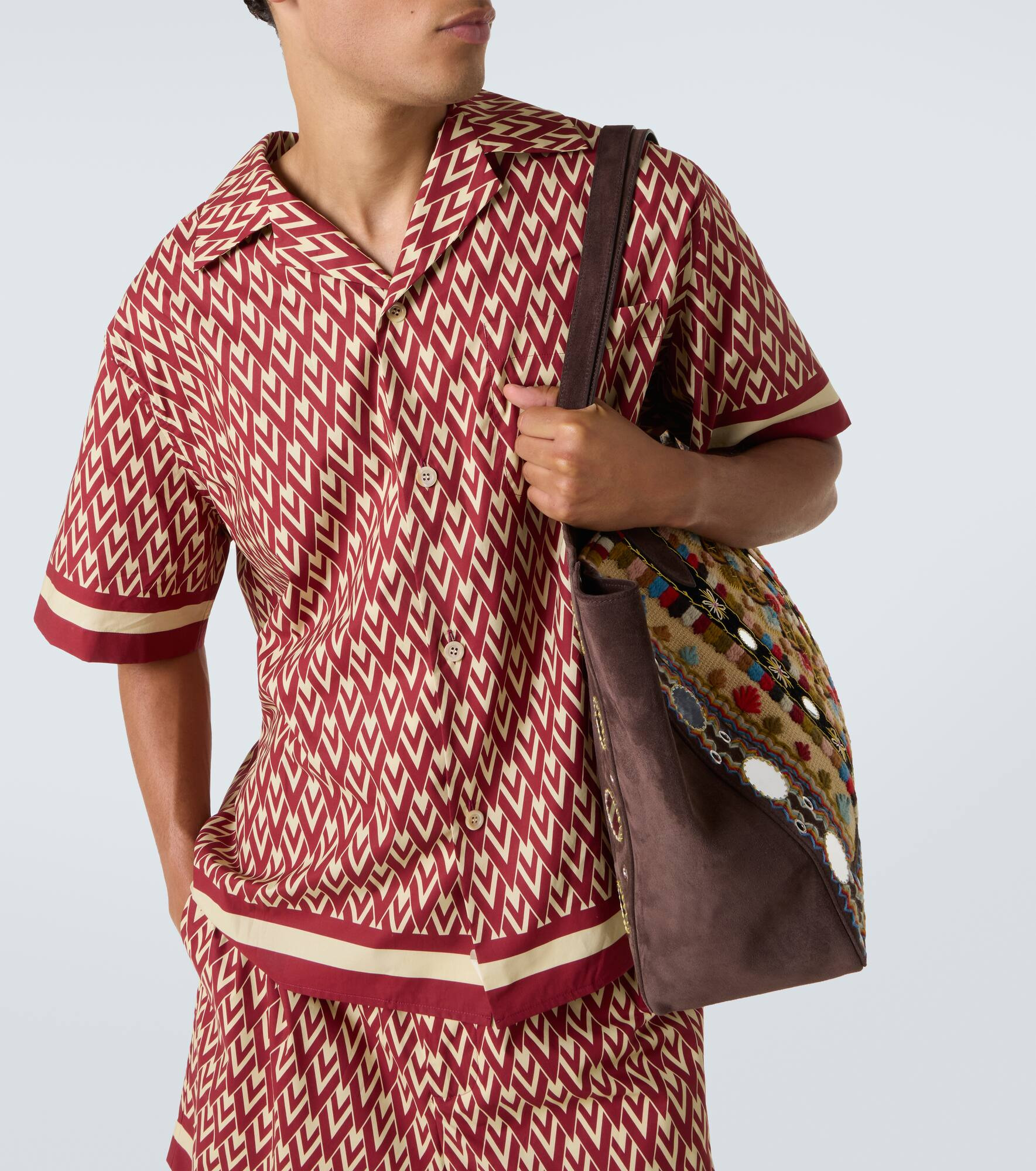 Toute La V cotton poplin bowling shirt - 5