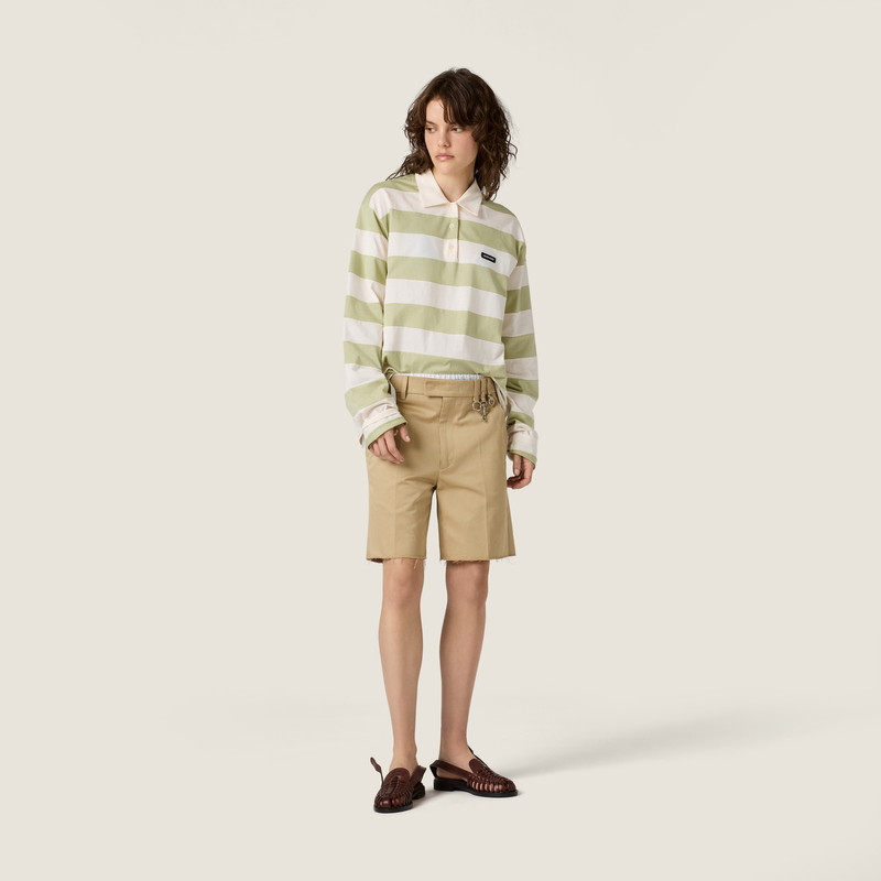 Miu Miu Striped jersey polo shirt outlook