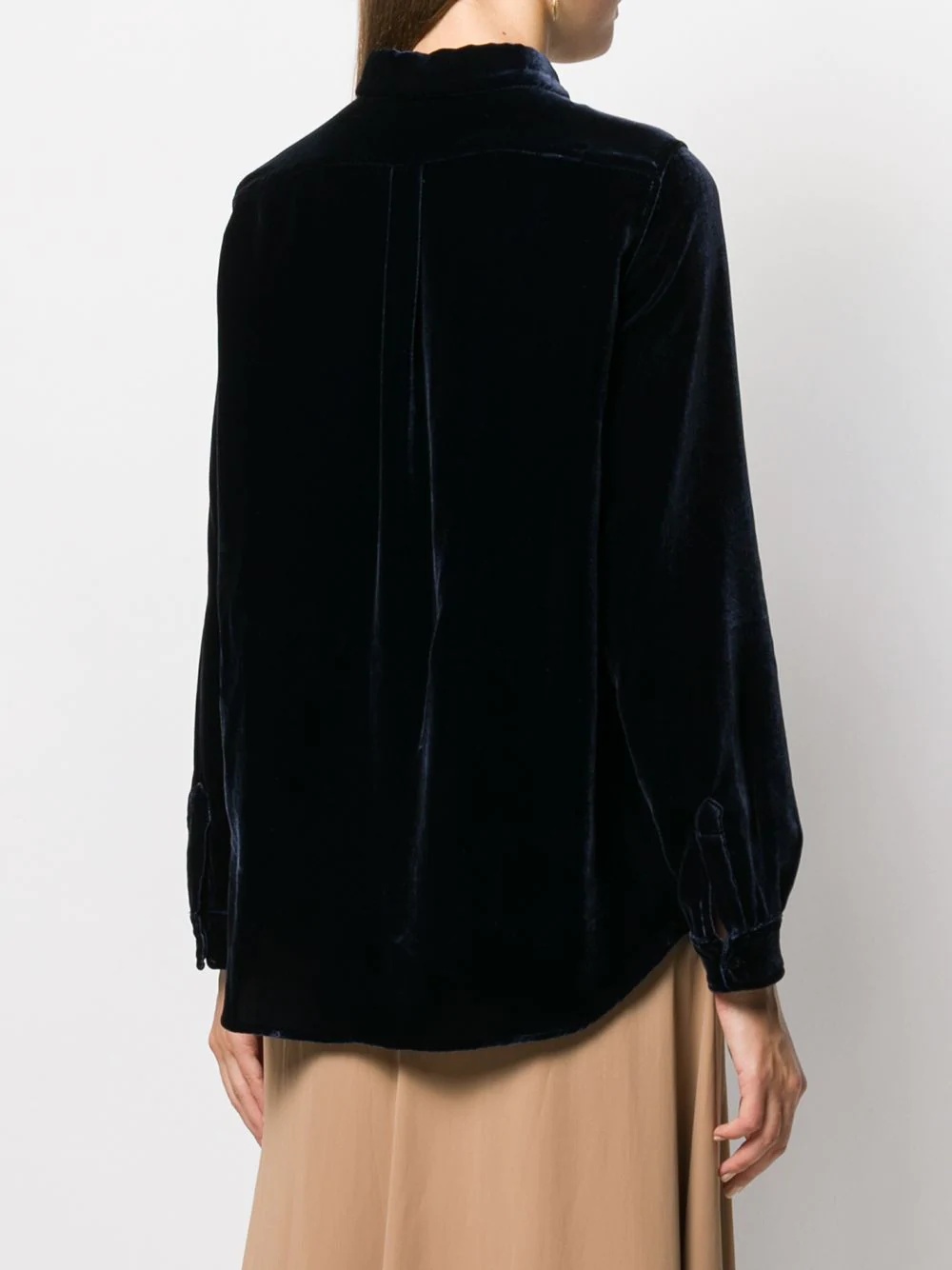 velvet-texture shirt - 4