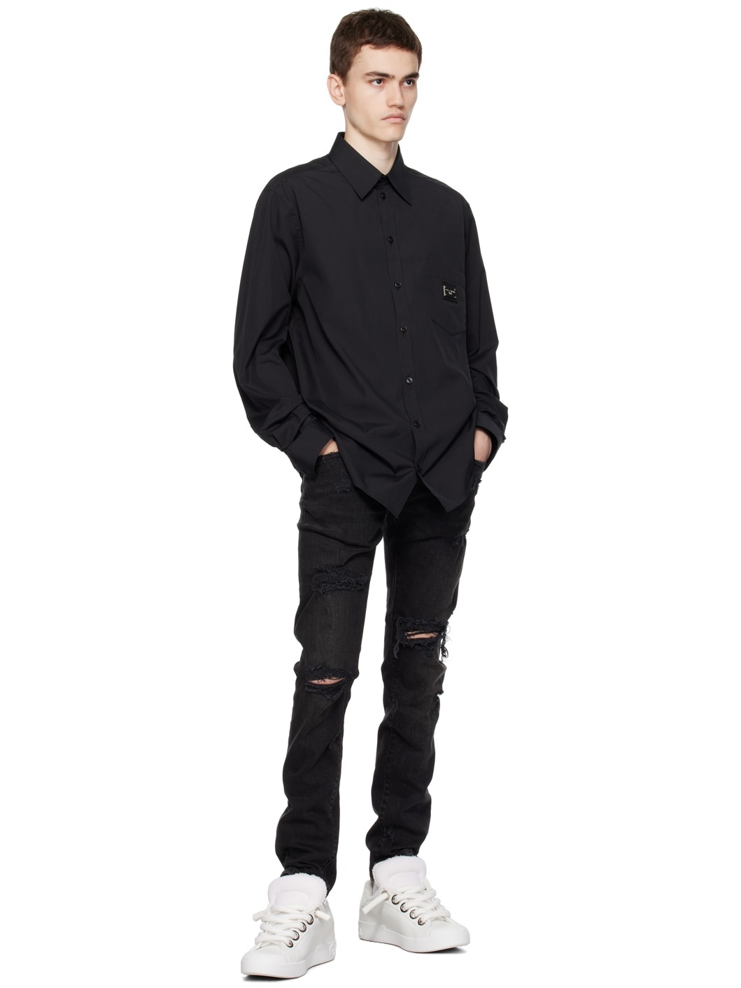 Black Five-Pocket Jeans - 4