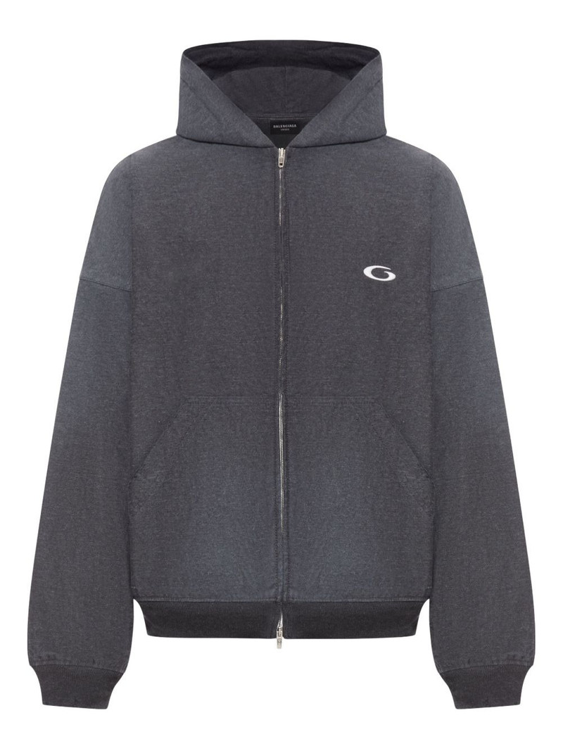 embroidered-logo hoodie 1