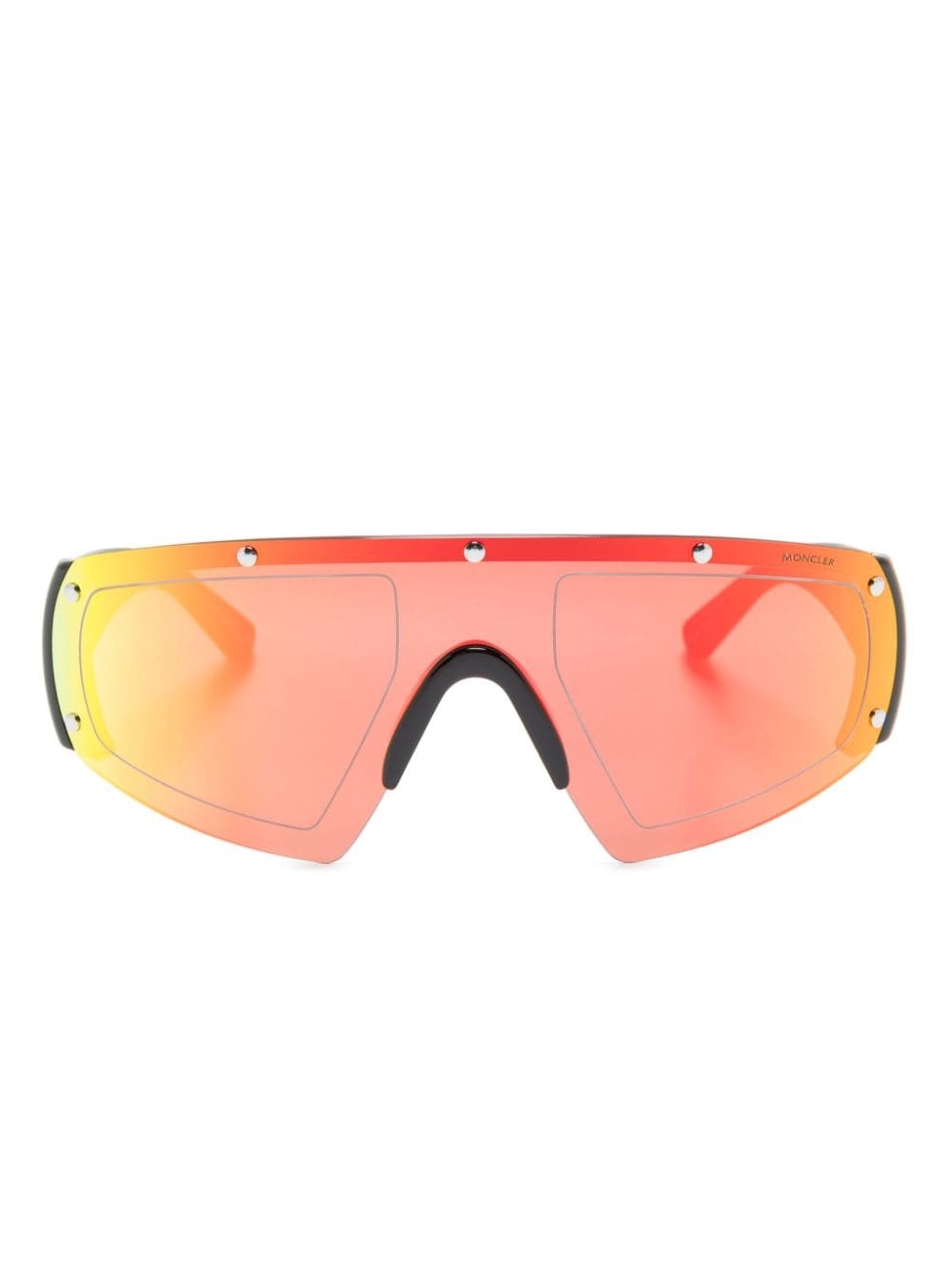 shield-frame mirrored sunglasses - 1