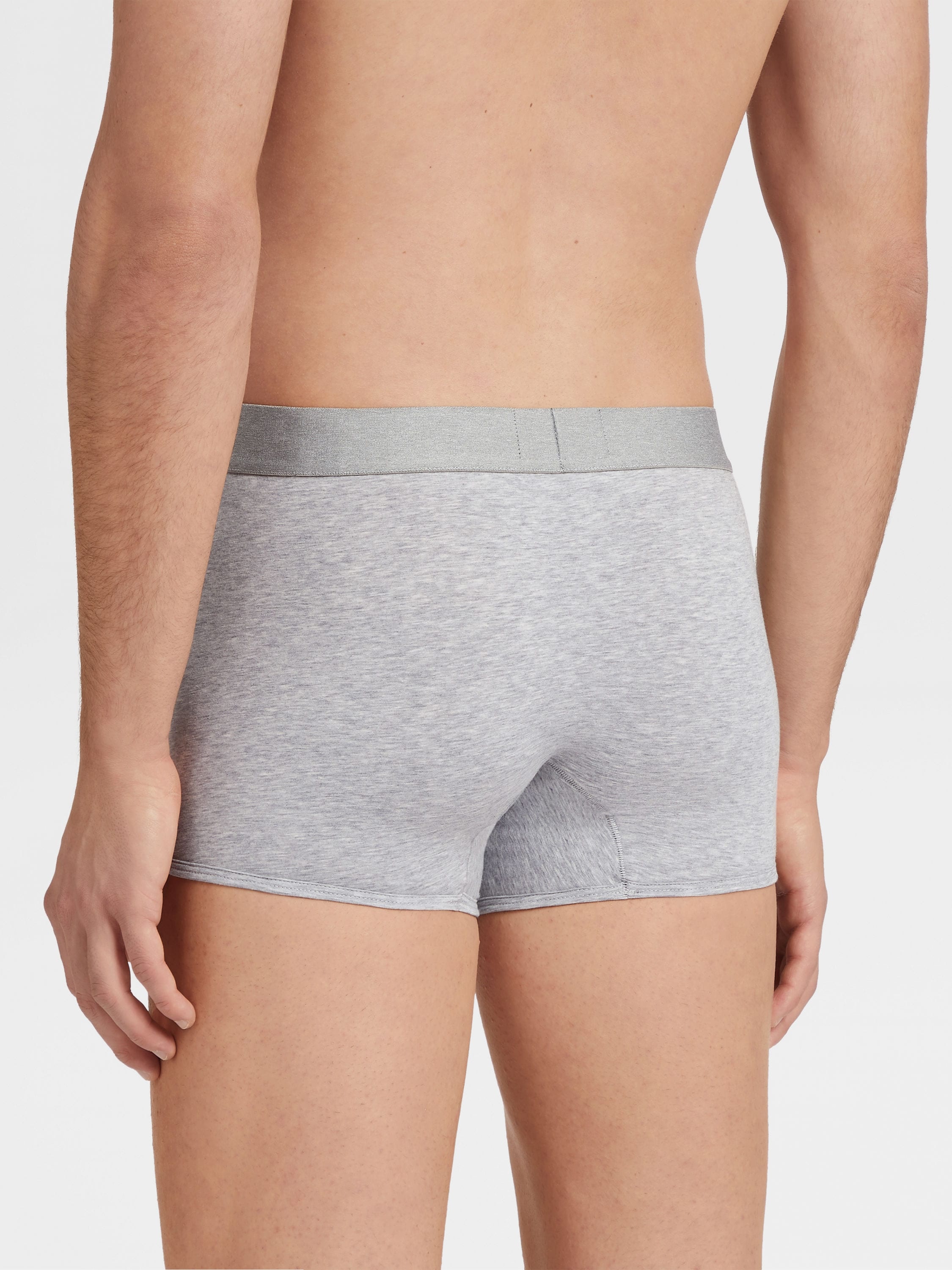 GREY MÉLANGE COTTON TRUNKS - 3