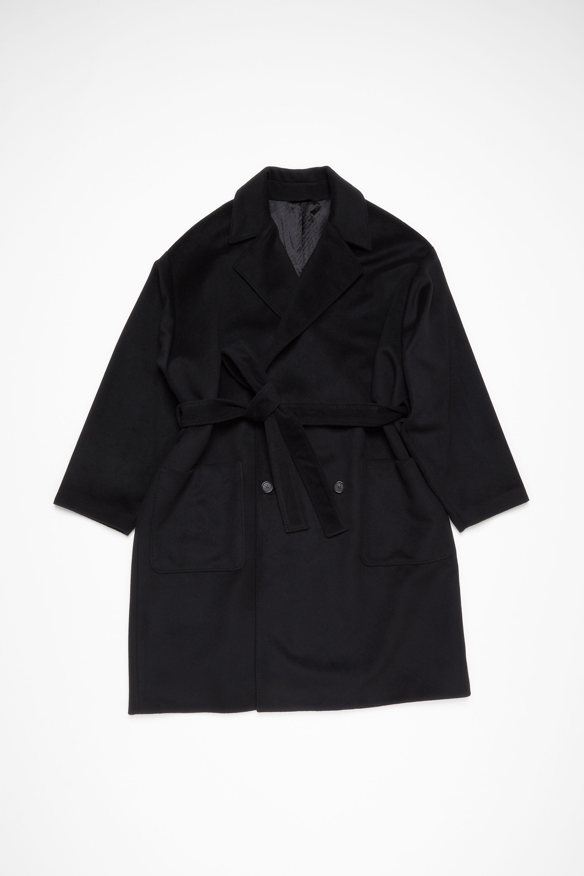 Double-breasted coat - Black - 8