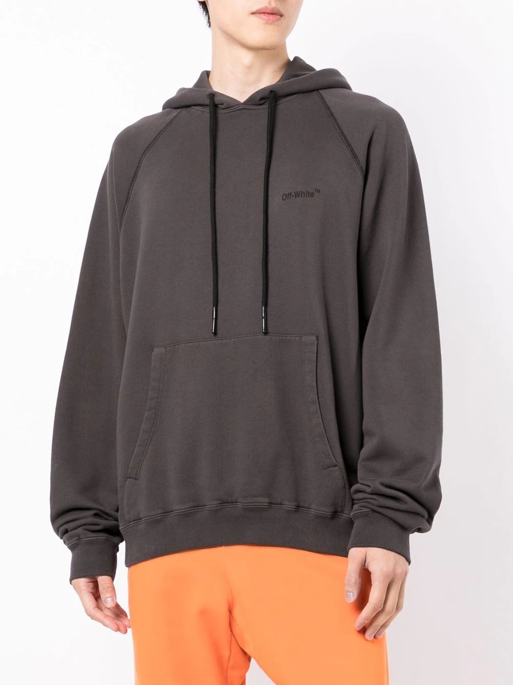 Diagonals drawstring hoodie - 3