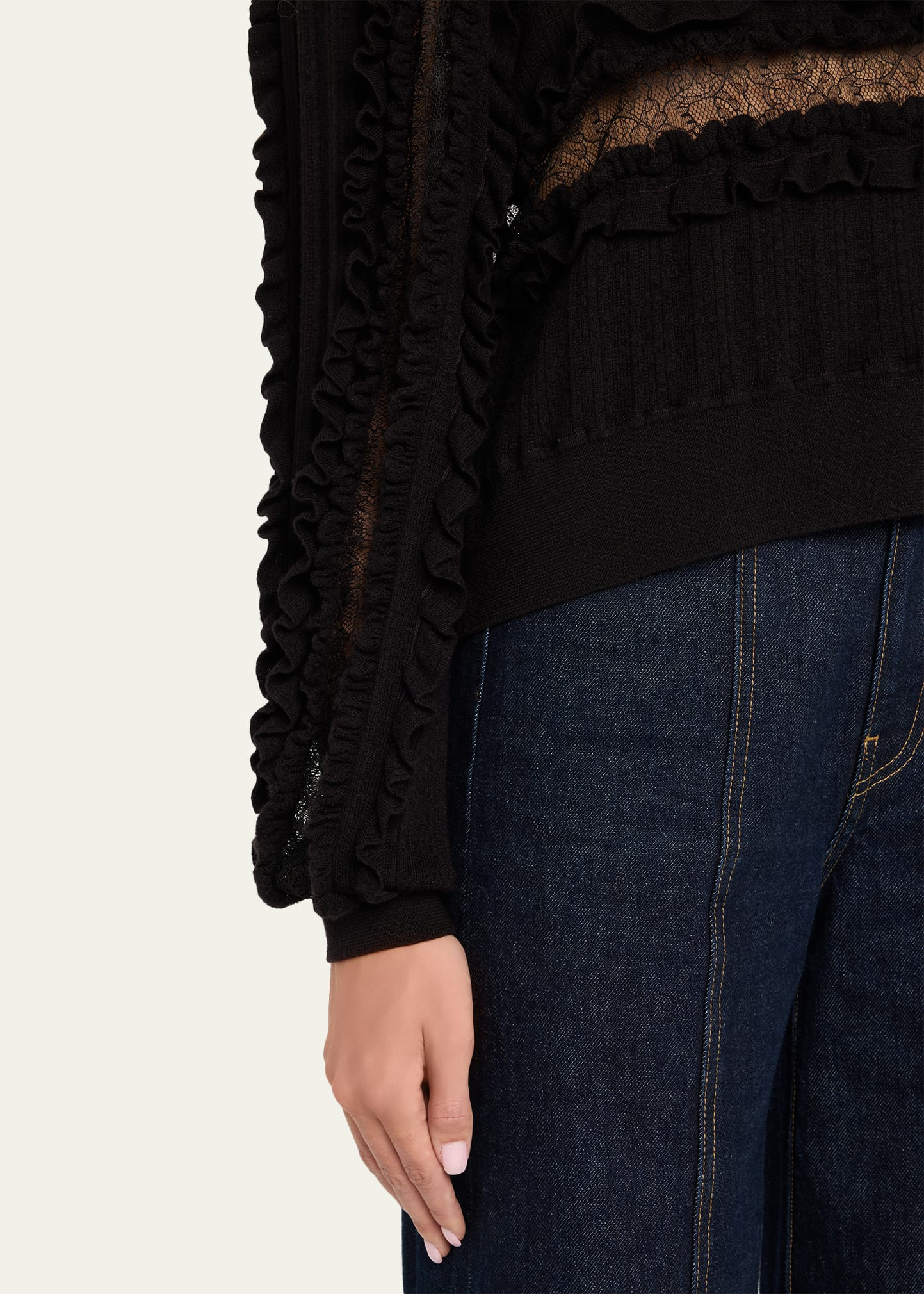 Demma Ruffled Fine-Knit Sweater - 5