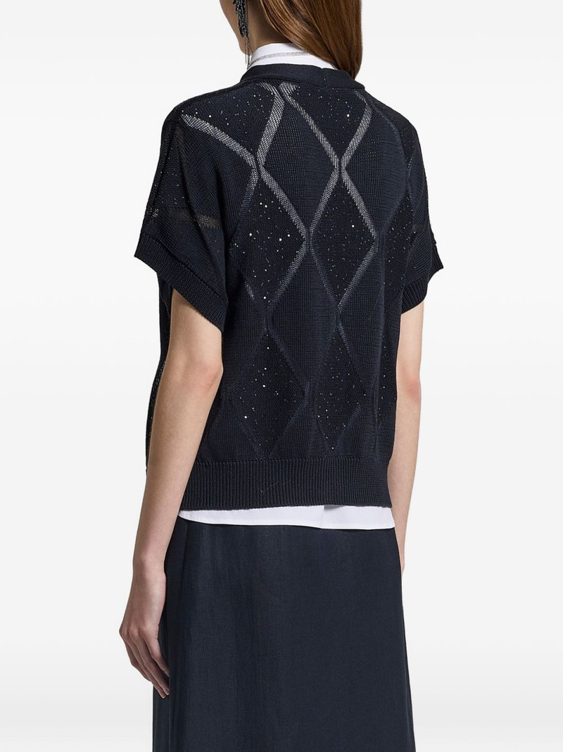PESERICO argyle V-neck cardigan outlook