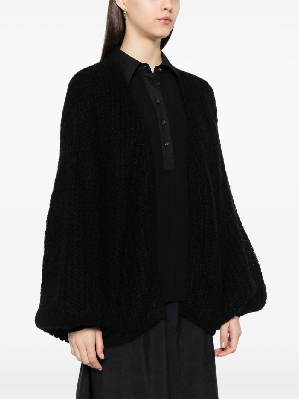 puff-sleeve cardigan - 3