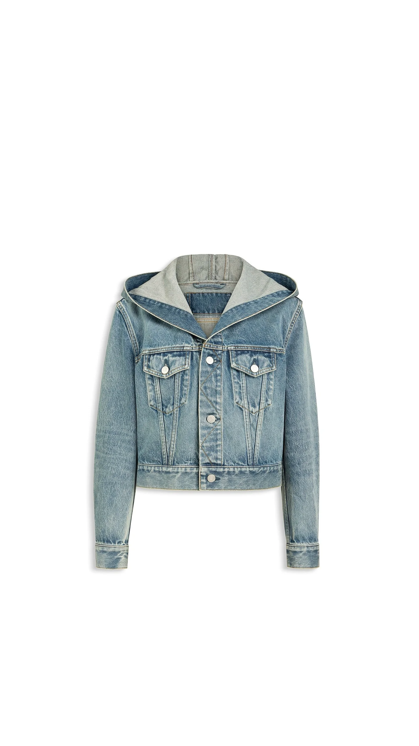 HOODED DENIM JACKET - 1