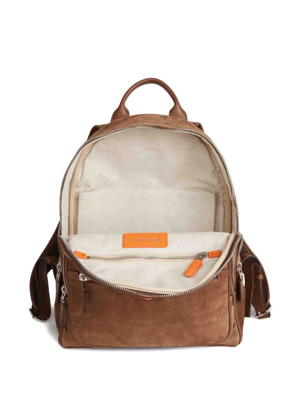 suede zip-fastening backpack - 4