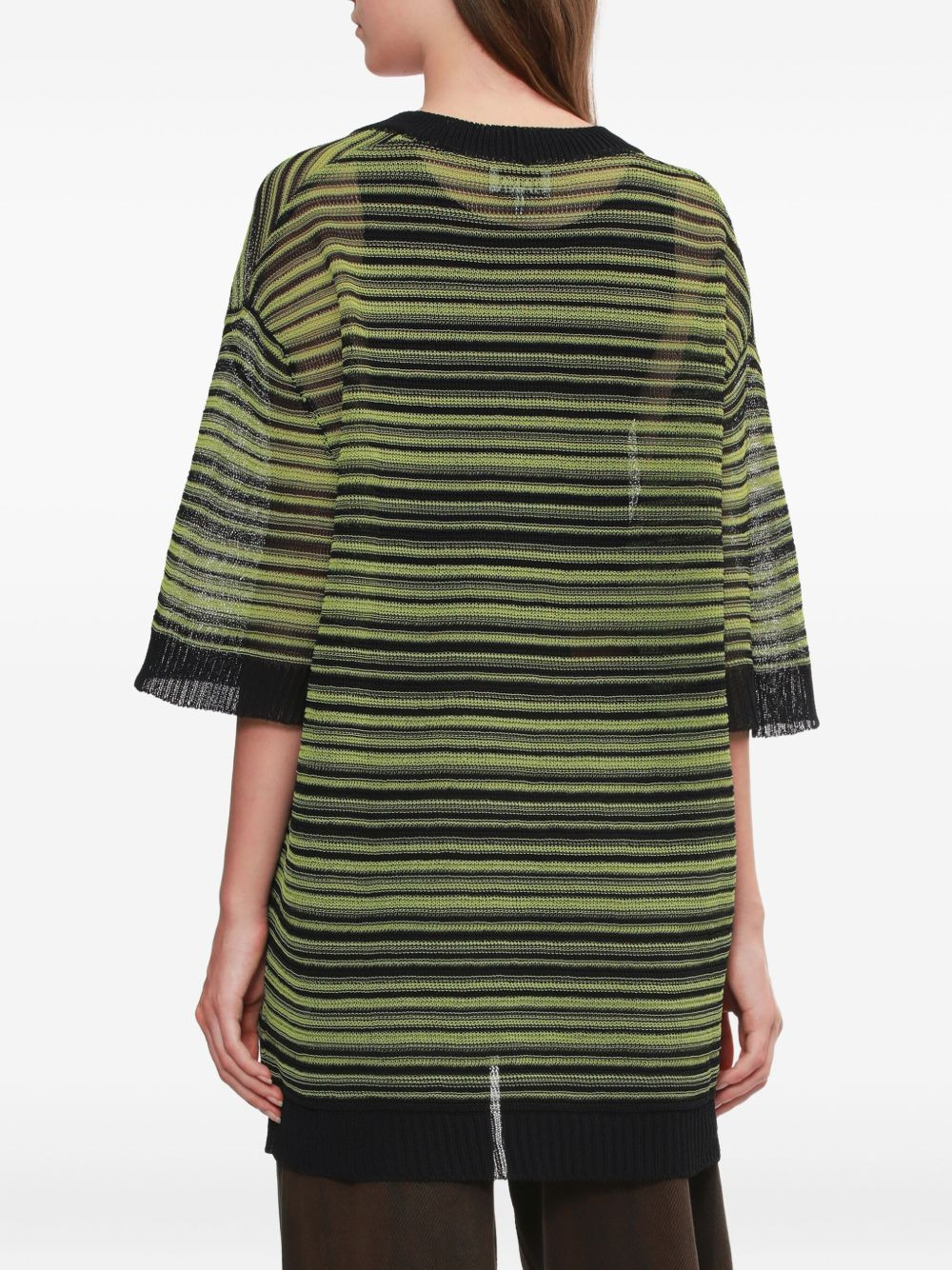 striped v-neck T-shirt - 4