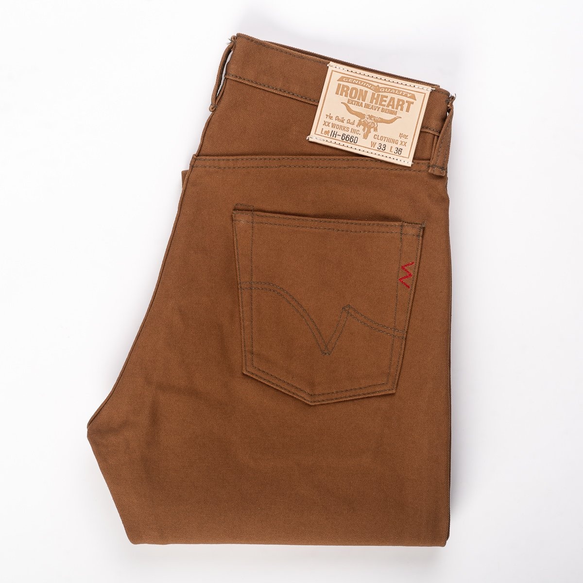 IH-666D 17oz Duck Slim Straight Cut Jeans - Brown - 9