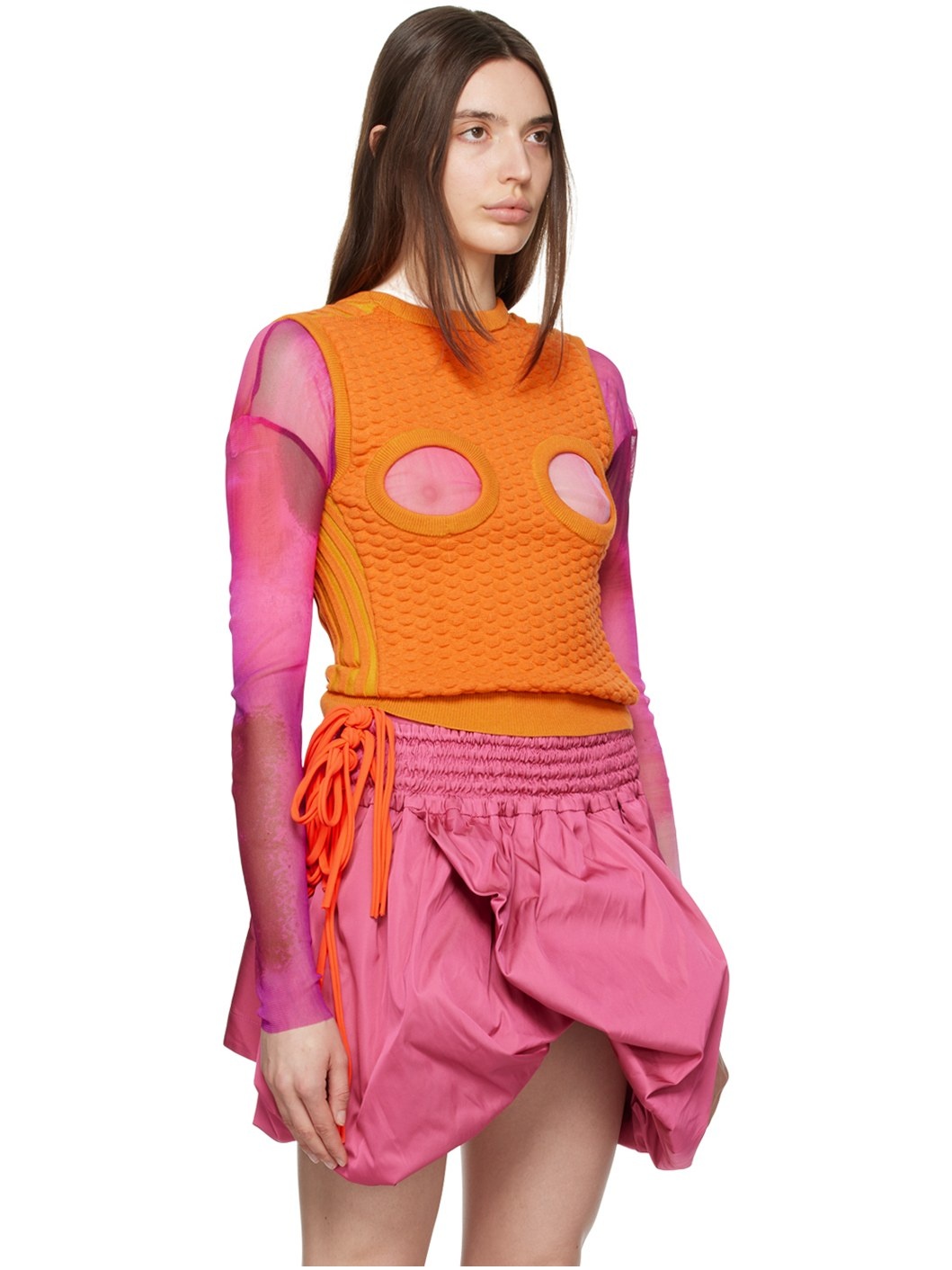 Orange Cutout Vest - 2