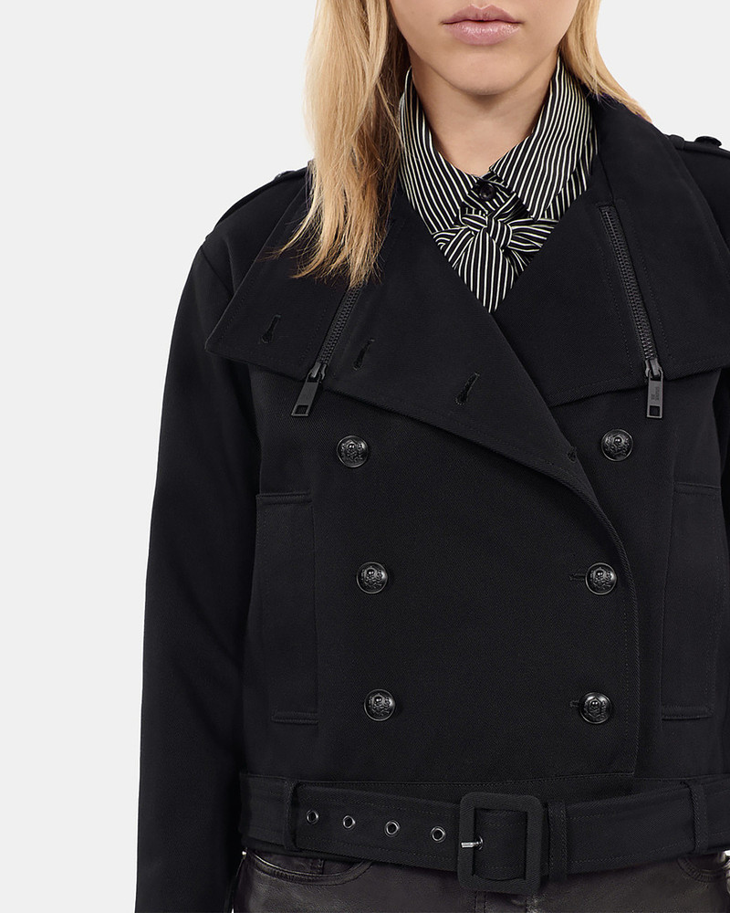 BLACK TRENCH STYLE JACKET 6