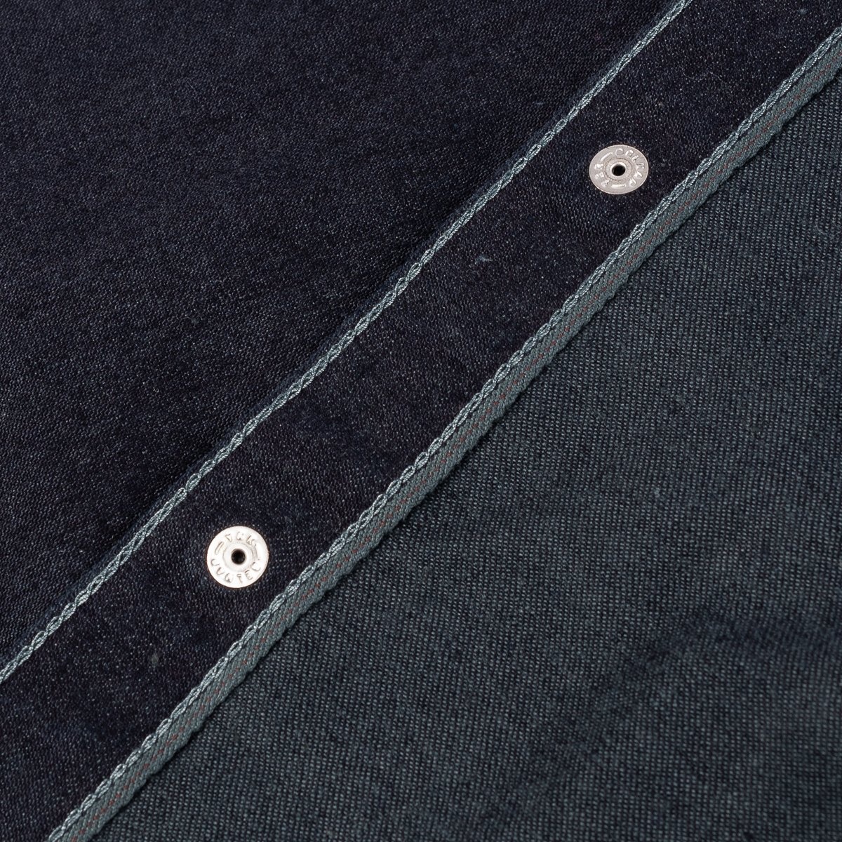 IHSH-321-OD 10oz Selvedge Denim Western Shirt - Indigo Overdyed Black - 14