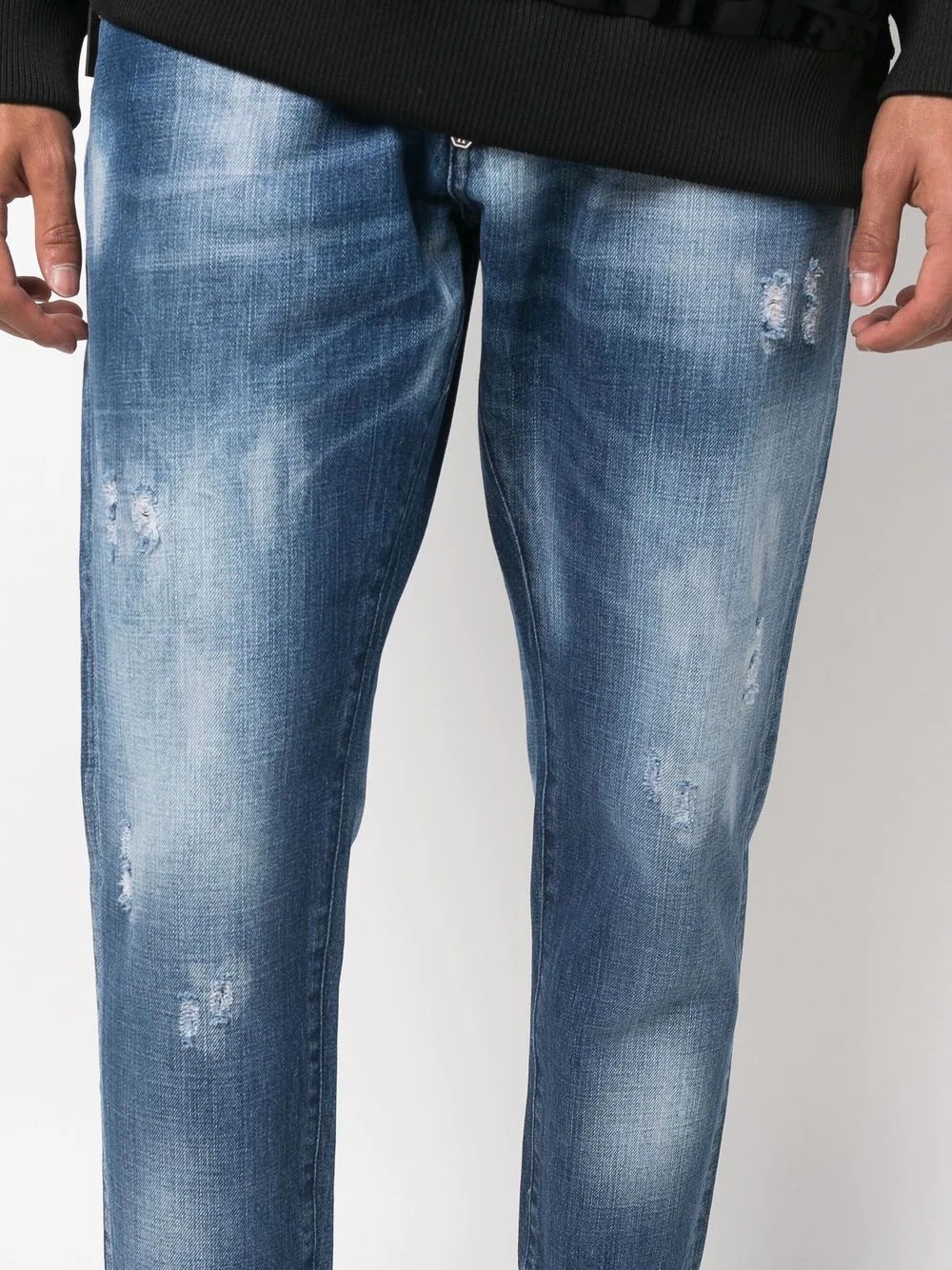 distressed Detroit-fit cropped jeans - 5