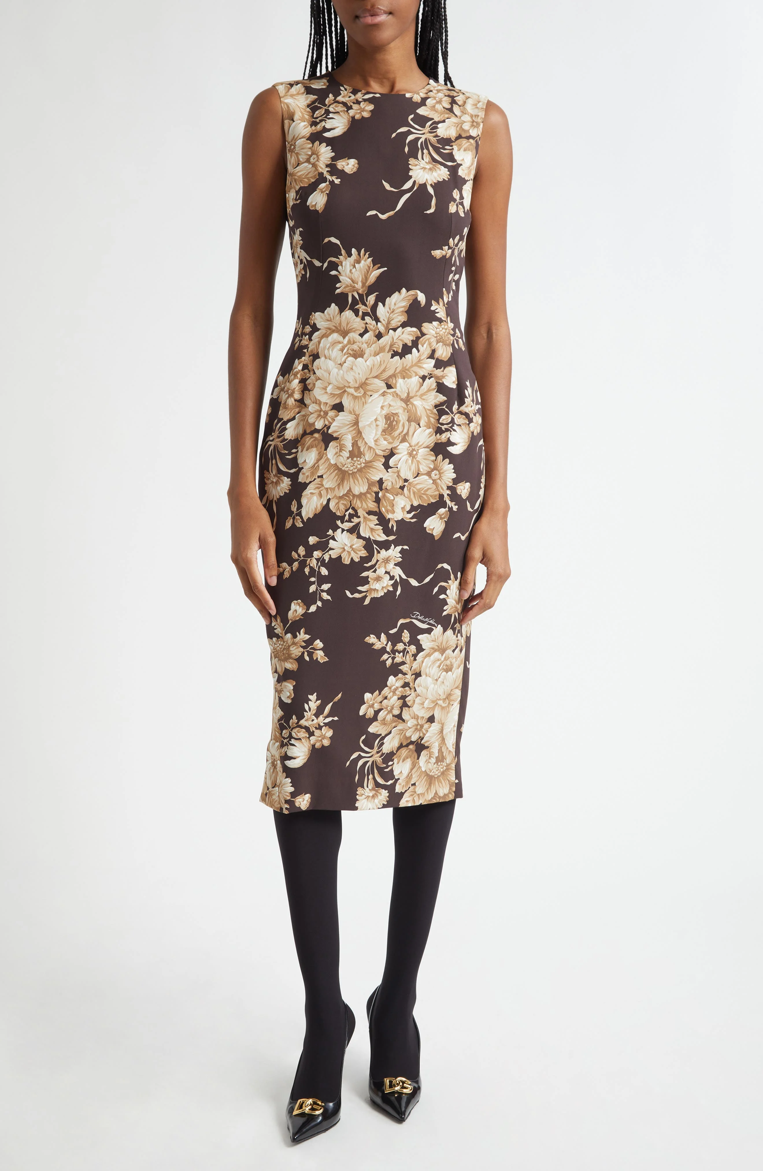 Dolce&Gabbana Rose Print Silk Stretch Charmeuse Sheath Dress in Hm4Ox Rose Cretonne F.moro at Nordst - 1