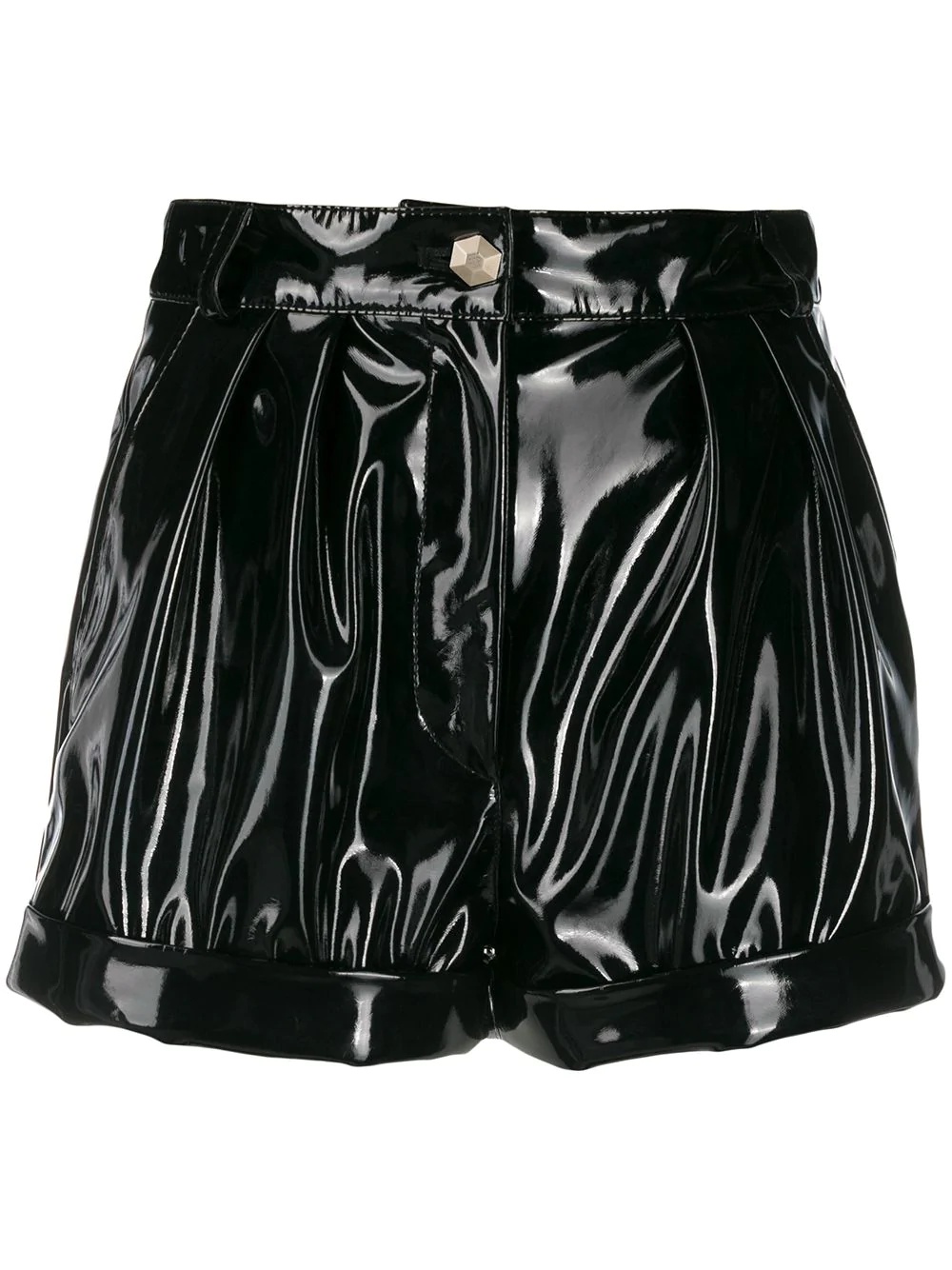 Philipp Plein crystal-embellished leather shorts - Black