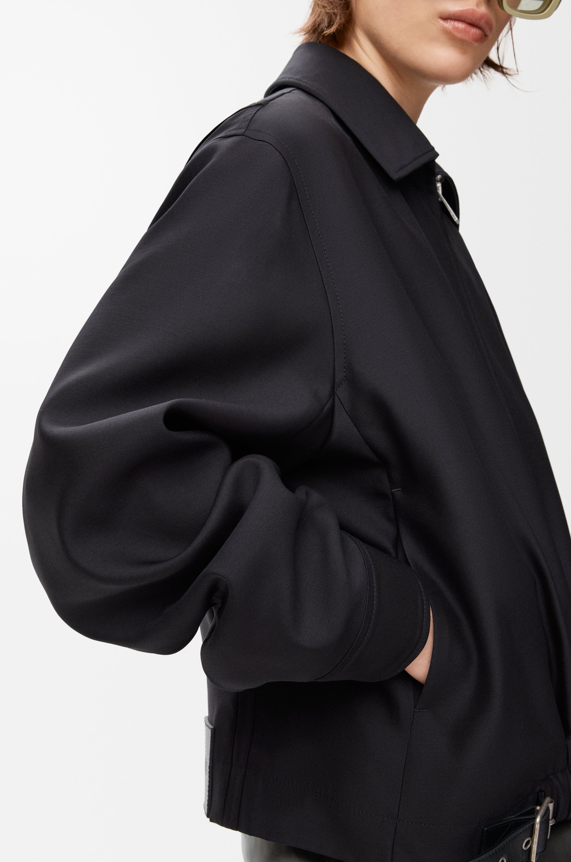 Belted jacket in wool and silk - 5