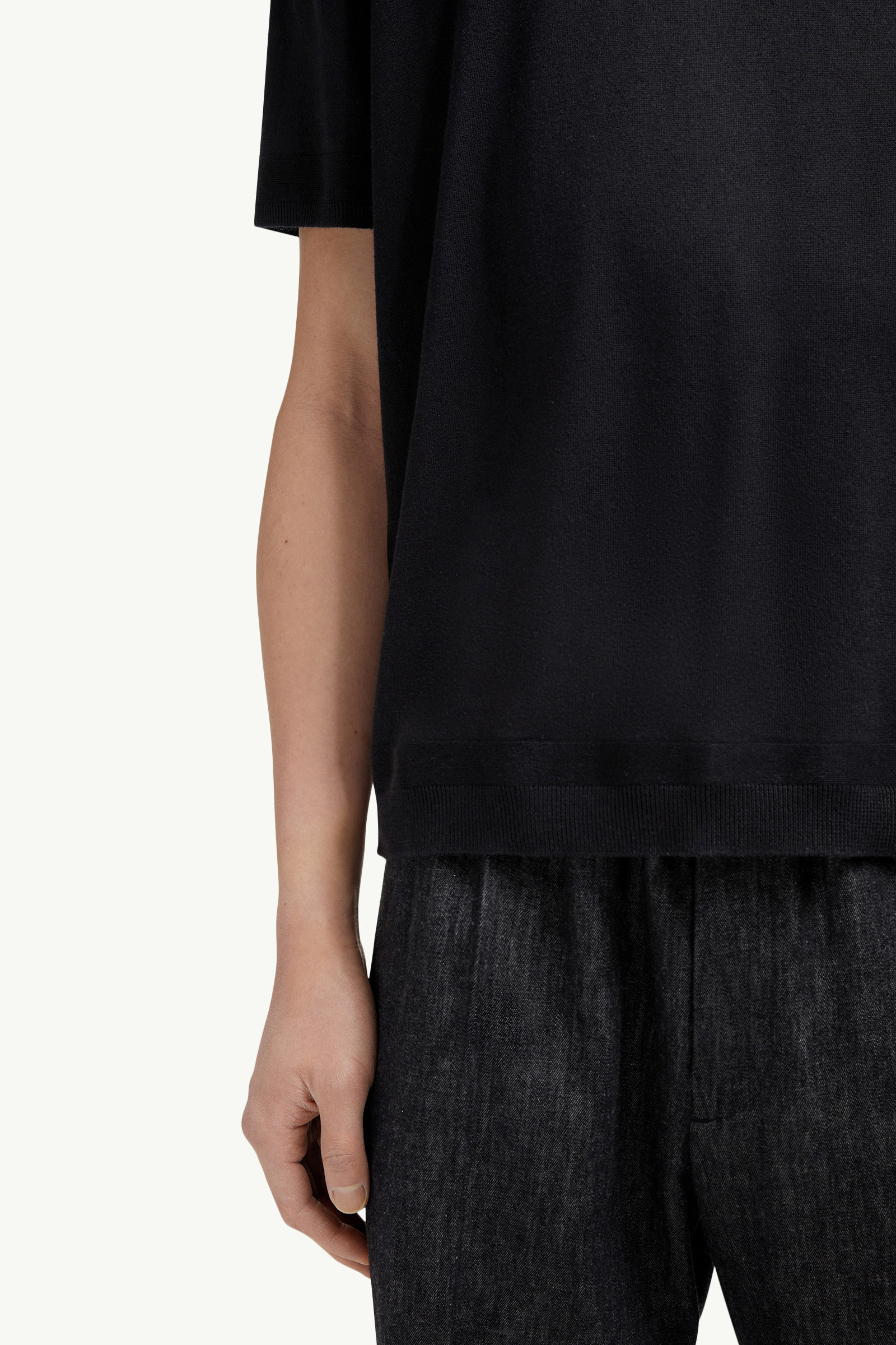 Silk & Cotton Knit T-Shirt - 6