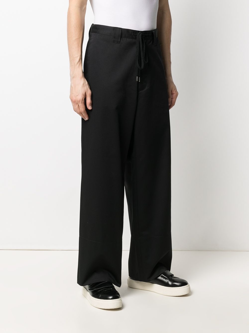 logo-patch wide-leg trousers - 4