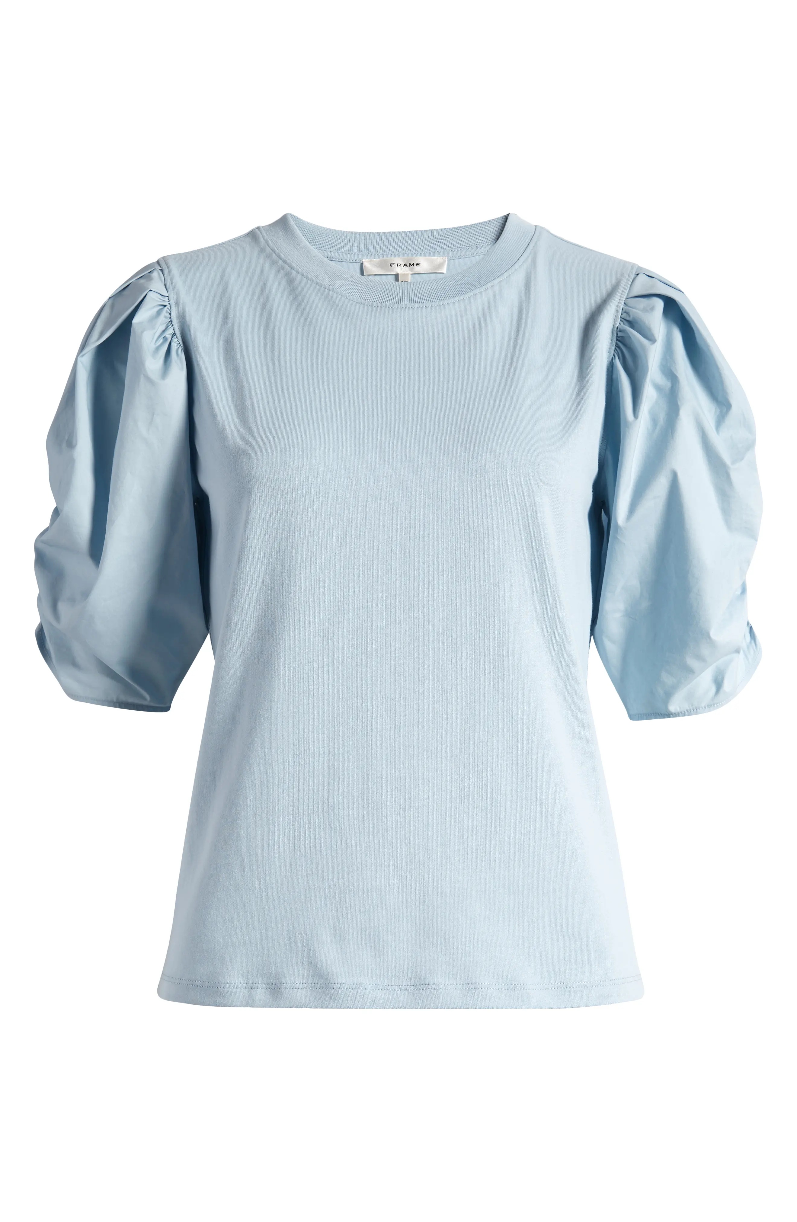 Ruched Sleeve Organic Cotton T-Shirt - 5