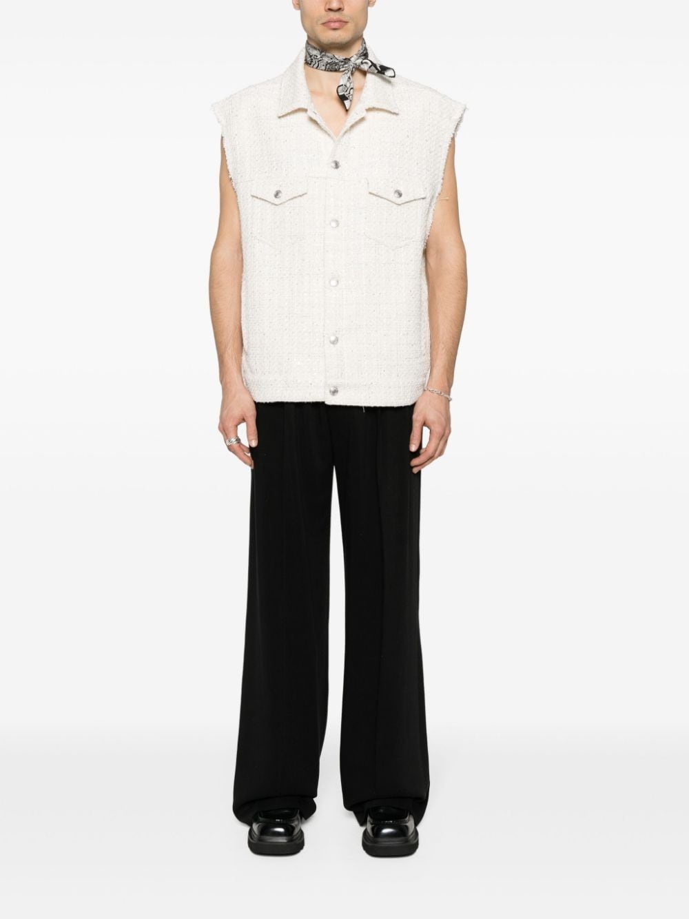 sequin-embellished tweed gliet - 3