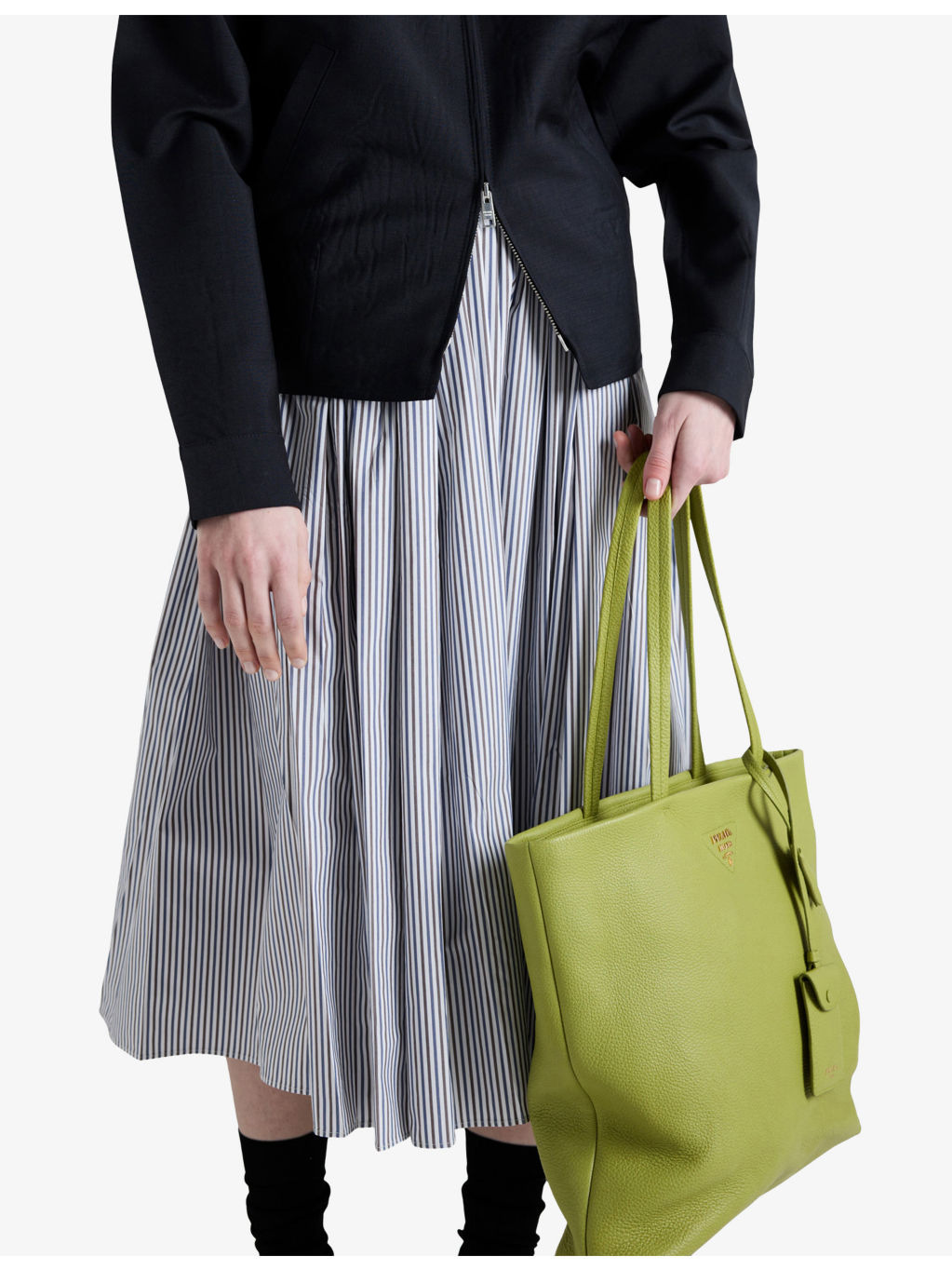 Striped Cotton Poplin Midi Skirt - 5