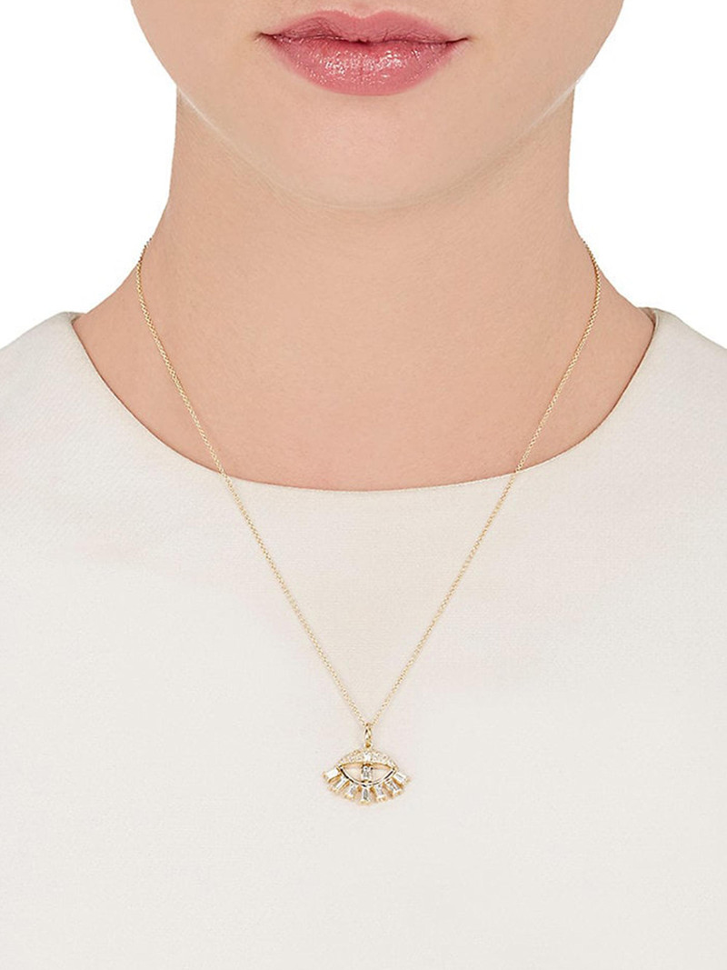 Women's The Edit 18K Yellow Gold & Diamond Sleepy Eye Pendant Necklace - Yellow Gold 4