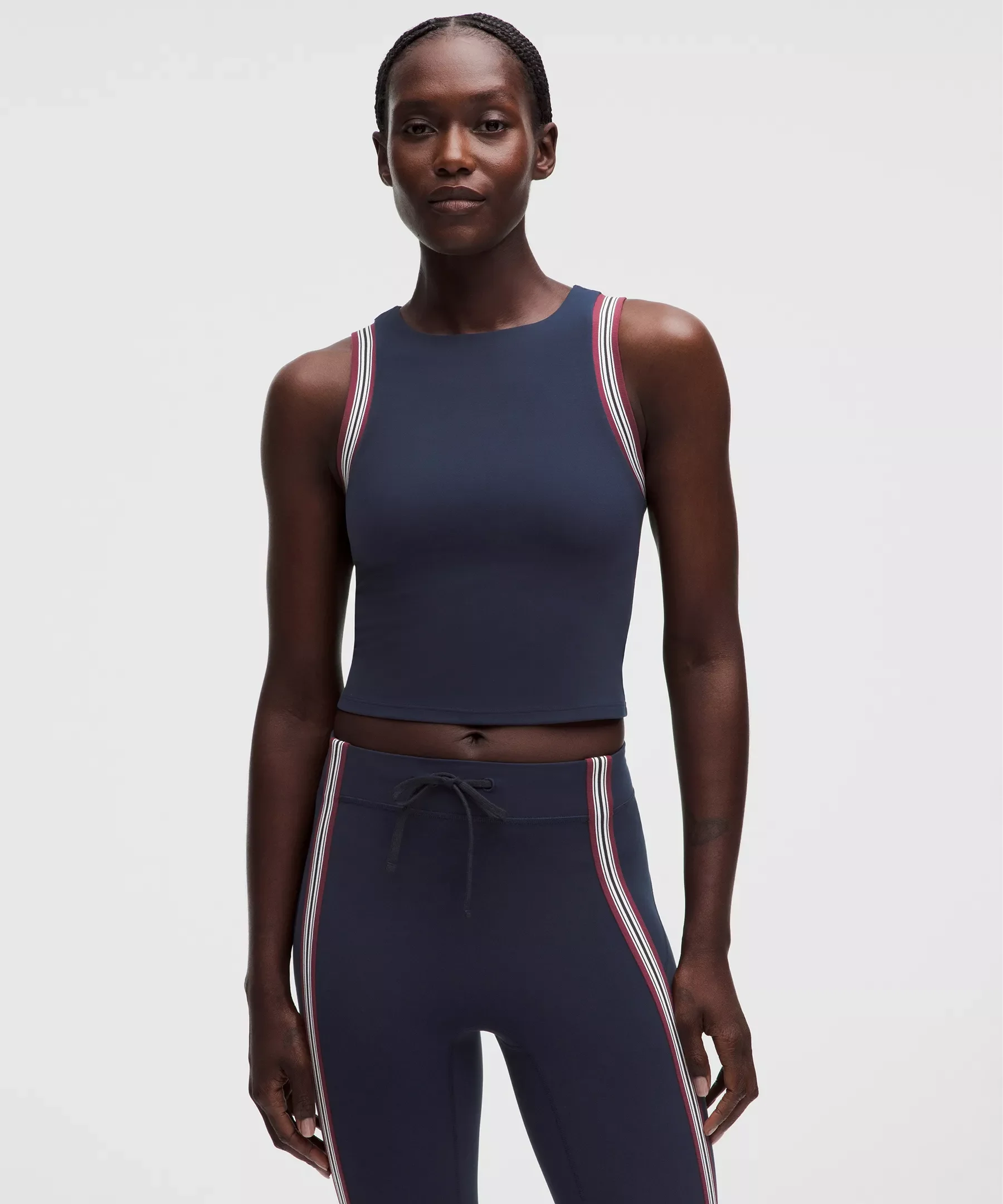 Groove High-Neck Tank Top *Stripe Trim - 1