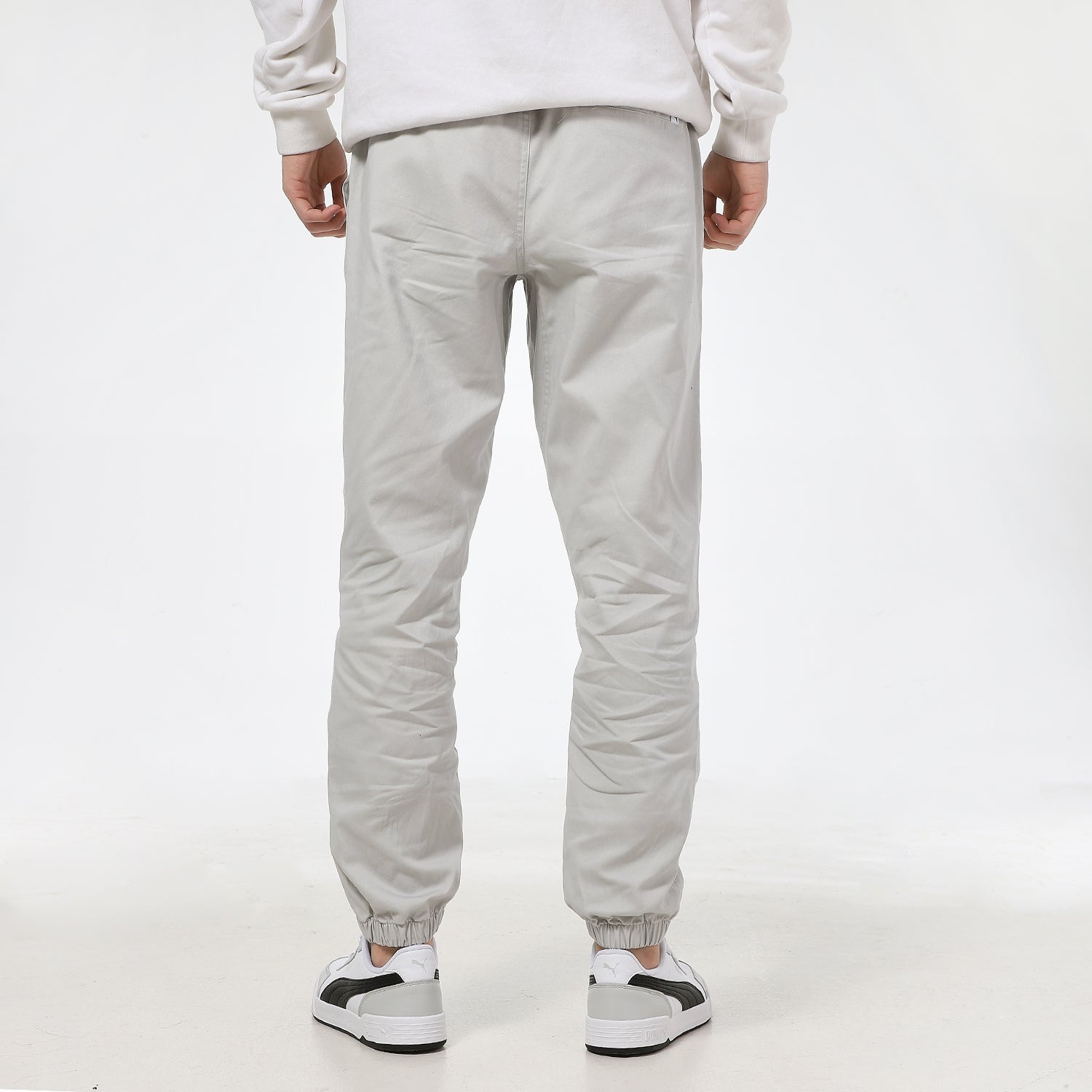 PUMA Downtown Small Logo Pants 'Grey Black' 531434-09 - 4