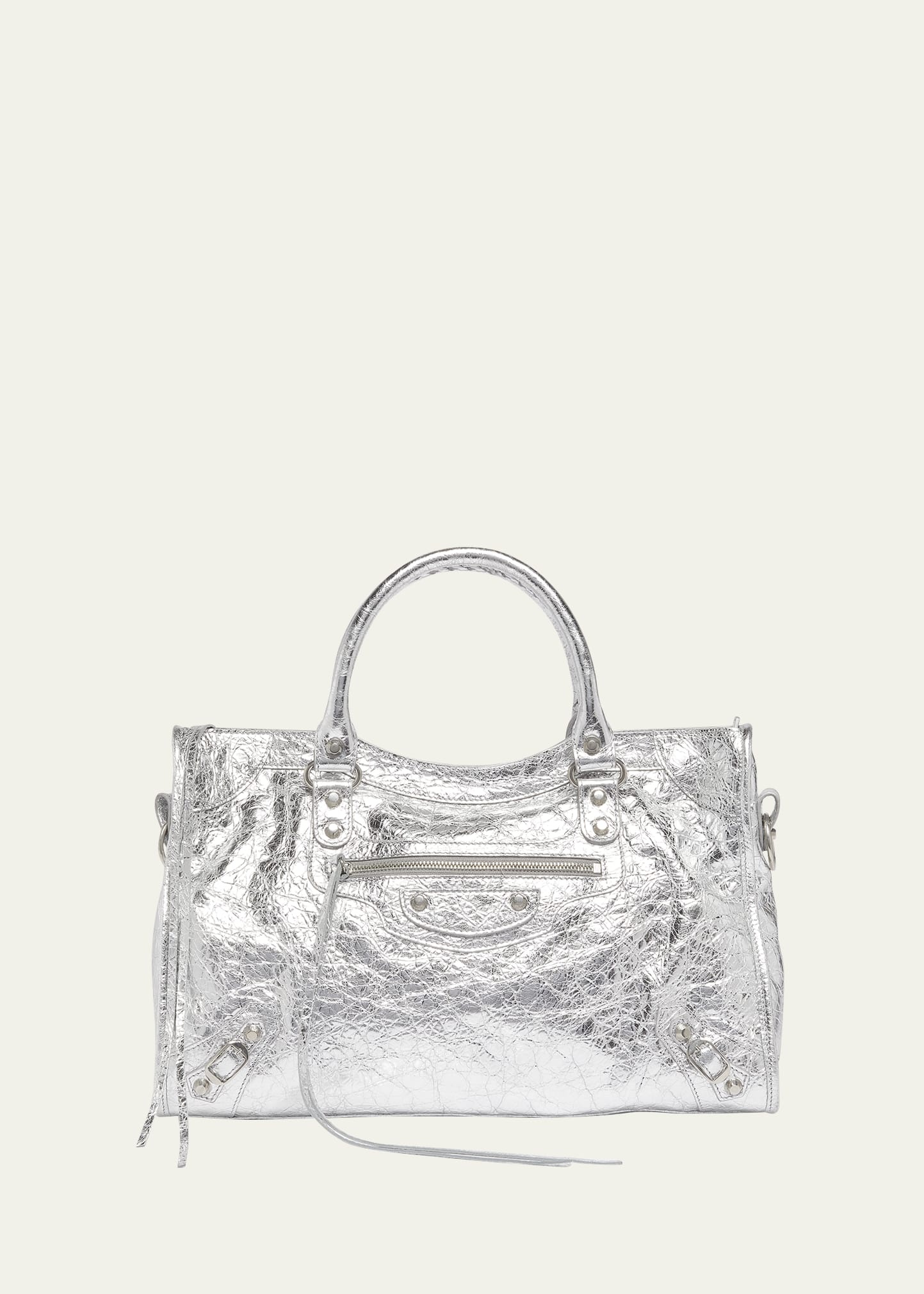 Le City Medium Metallic Leather Tote Bag - 1