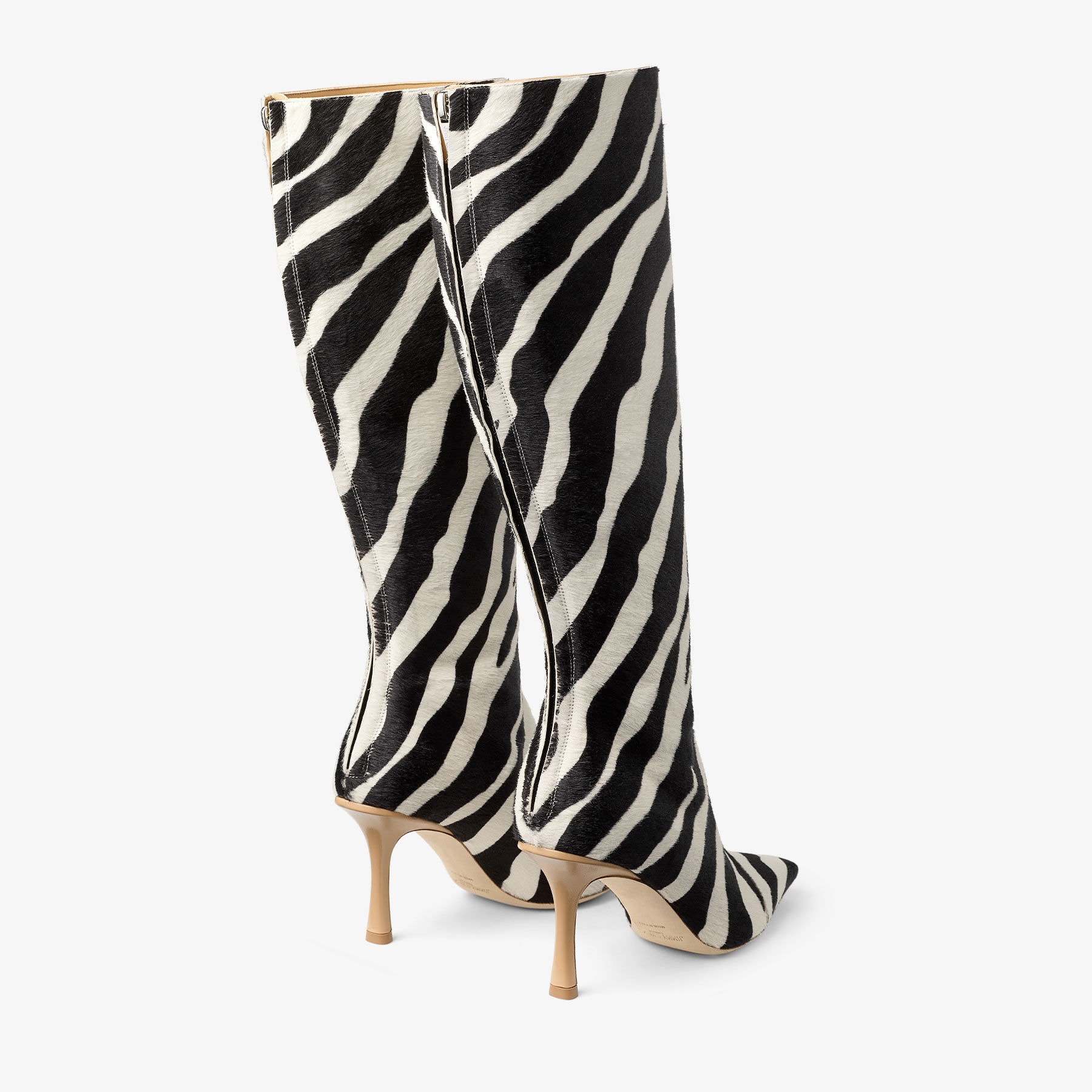 Gloria Knee High Boot 85
Natural Zebra Print Pony Leather Knee High Boots - 4