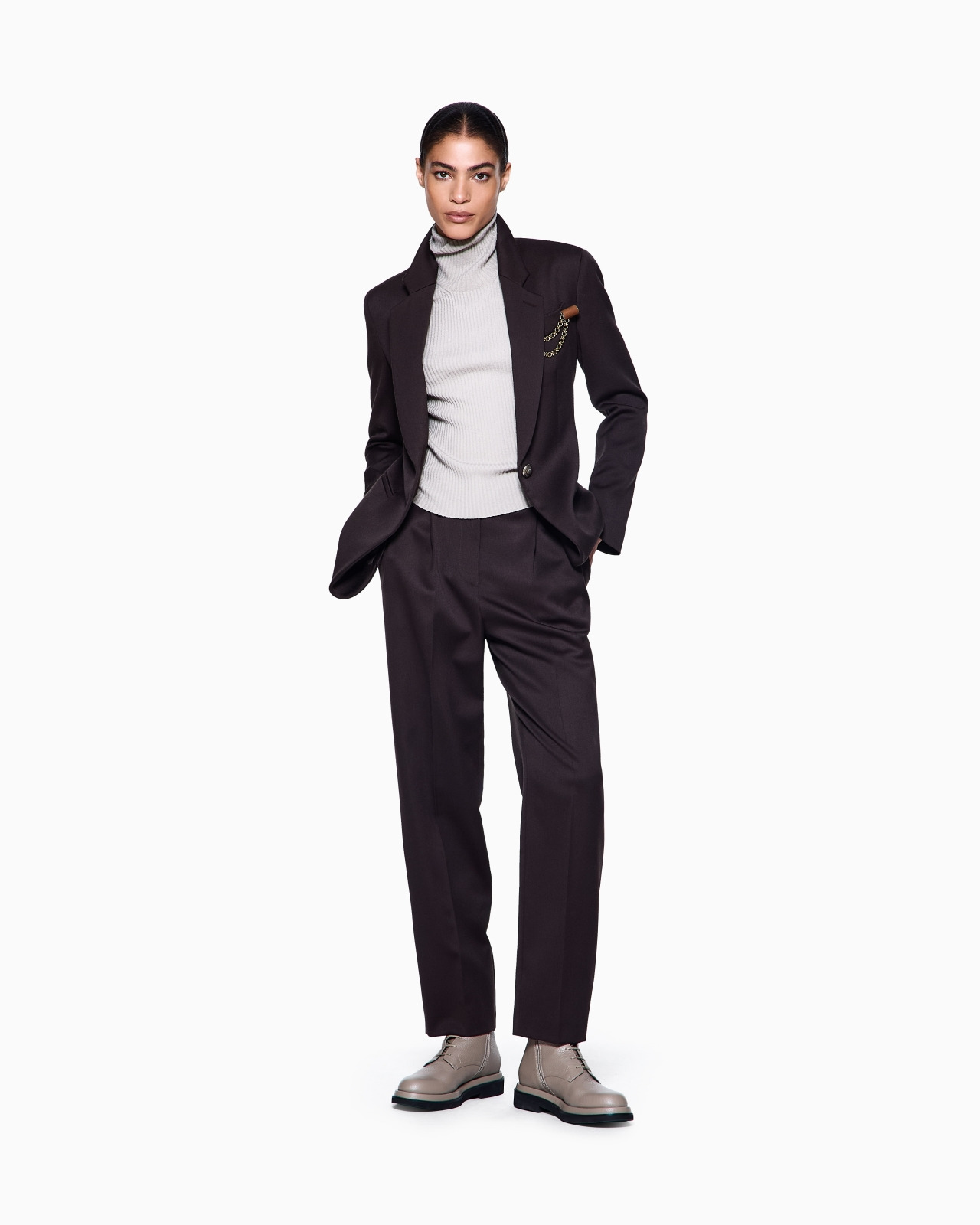 SINGLE-DARTED WOOL TROUSERS - 2