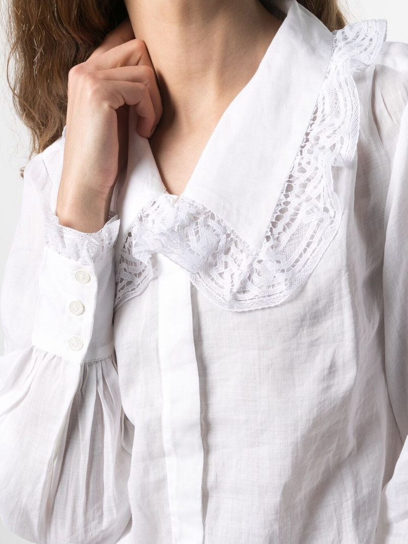 lace-detailed concealed shirt 5