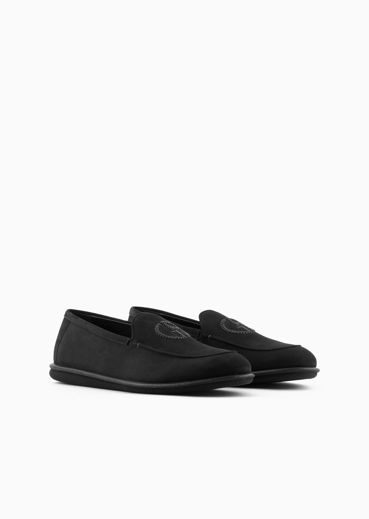 Suede loafers with embroidered logo - 2