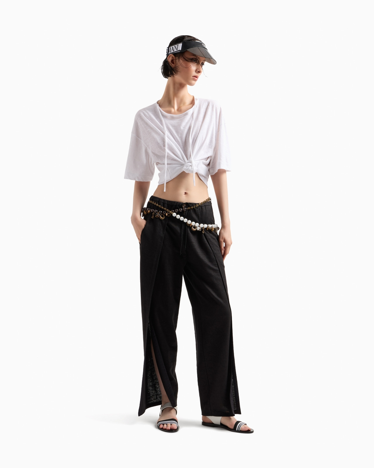 COTTON JERSEY AND LINEN T-SHIRT - 2